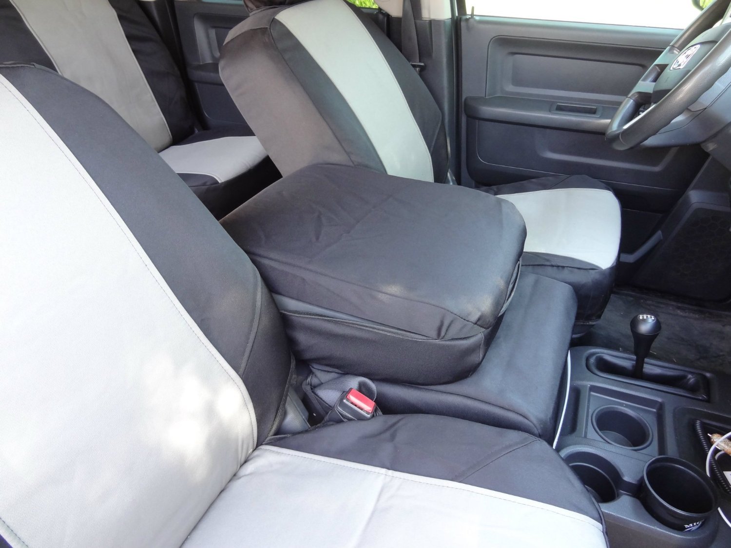 Premium Dark Gray Twill Durafit Seat Covers - Exact Fit for 2009-2010 Dodge Ram 1500 & 2010 Ram 2500-3500 - Durable Truck Seat Protection for Work & Off-Road Adventures