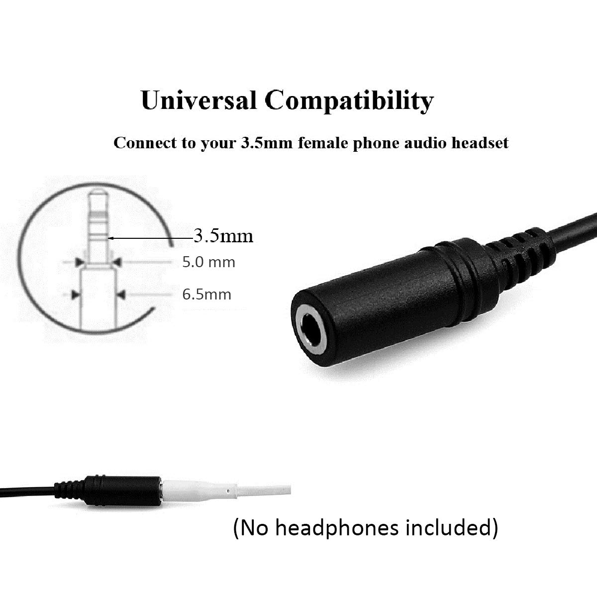 Retevis 2 Pin to 3.5mm Earpiece Adapter for Walkie Talkies - Compatible with RT22 RT21 RT27 RT7 H-777 H777S RT18 RT19 RT22S (5 Pack) - Secure Communication for Security Guards, Event Staff & Outdoor Adventures