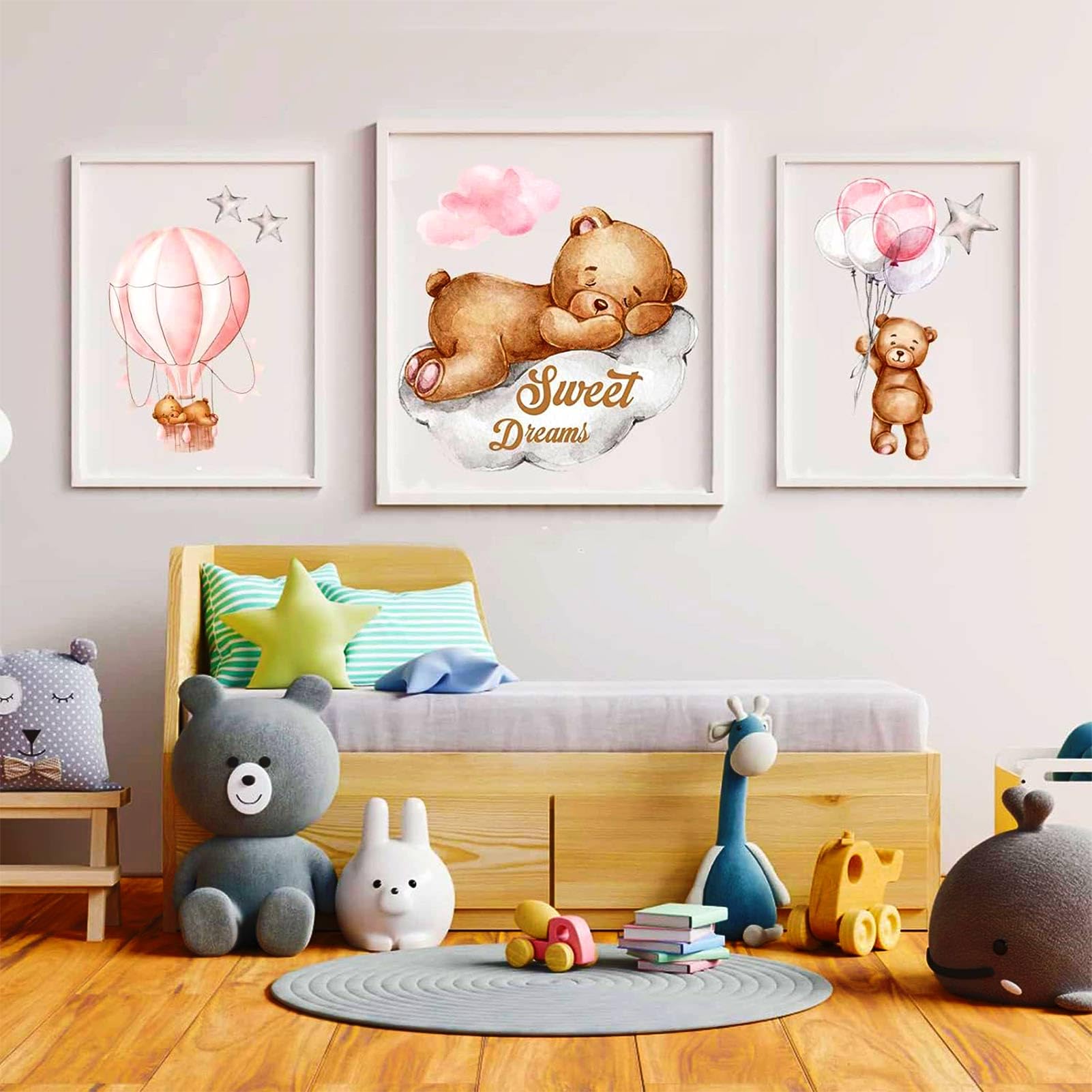 Moon & Stars Wall Decal for Nursery - Baby Room Decor for Boys & Girls - Perfect for Bedroom & Playroom