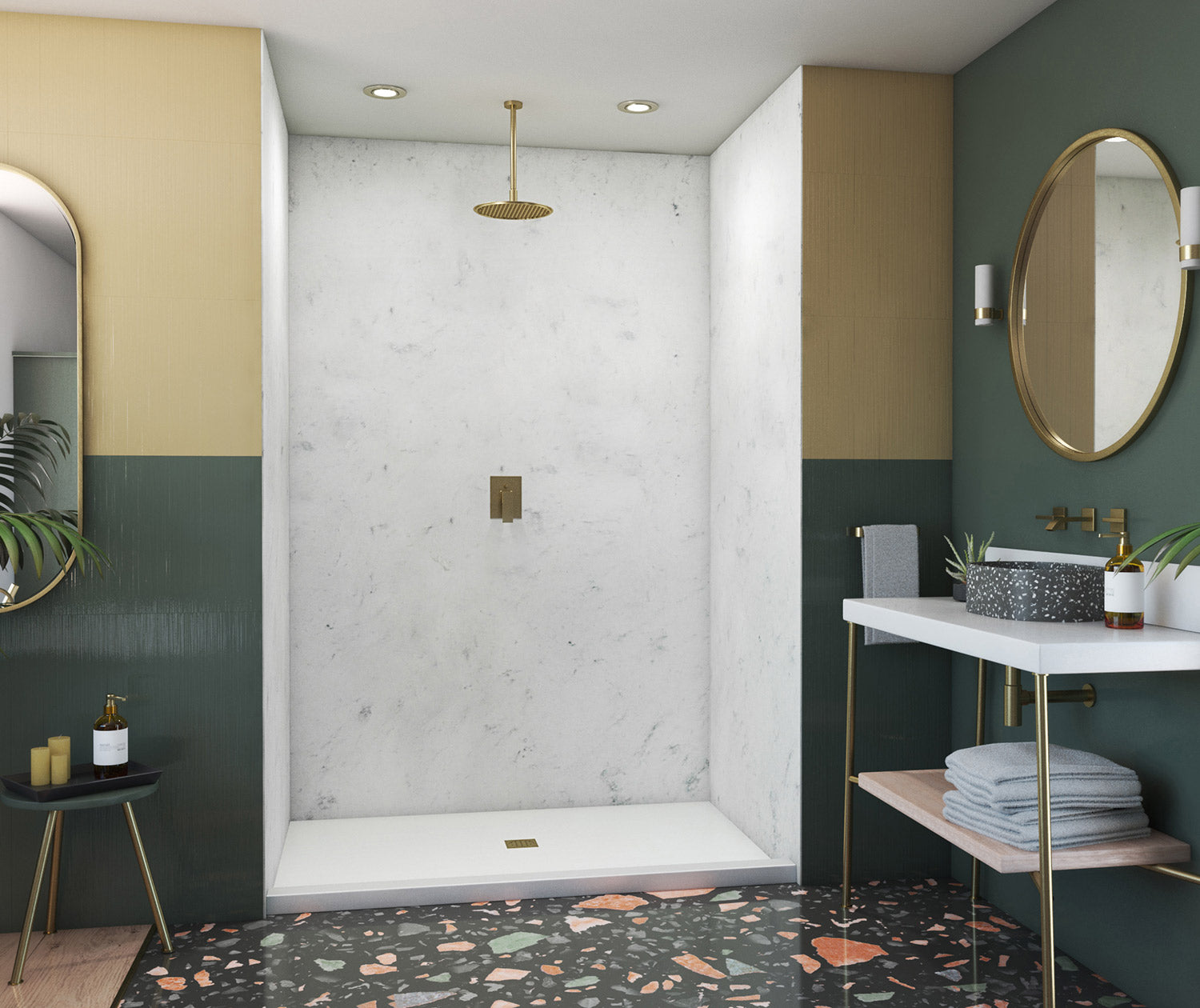 36x48x96 Swanstone Solid Surface Shower Wall Kit - Waterproof & Mold-Resistant Bathroom Remodeling Solution for Modern Homes & Commercial Spaces
