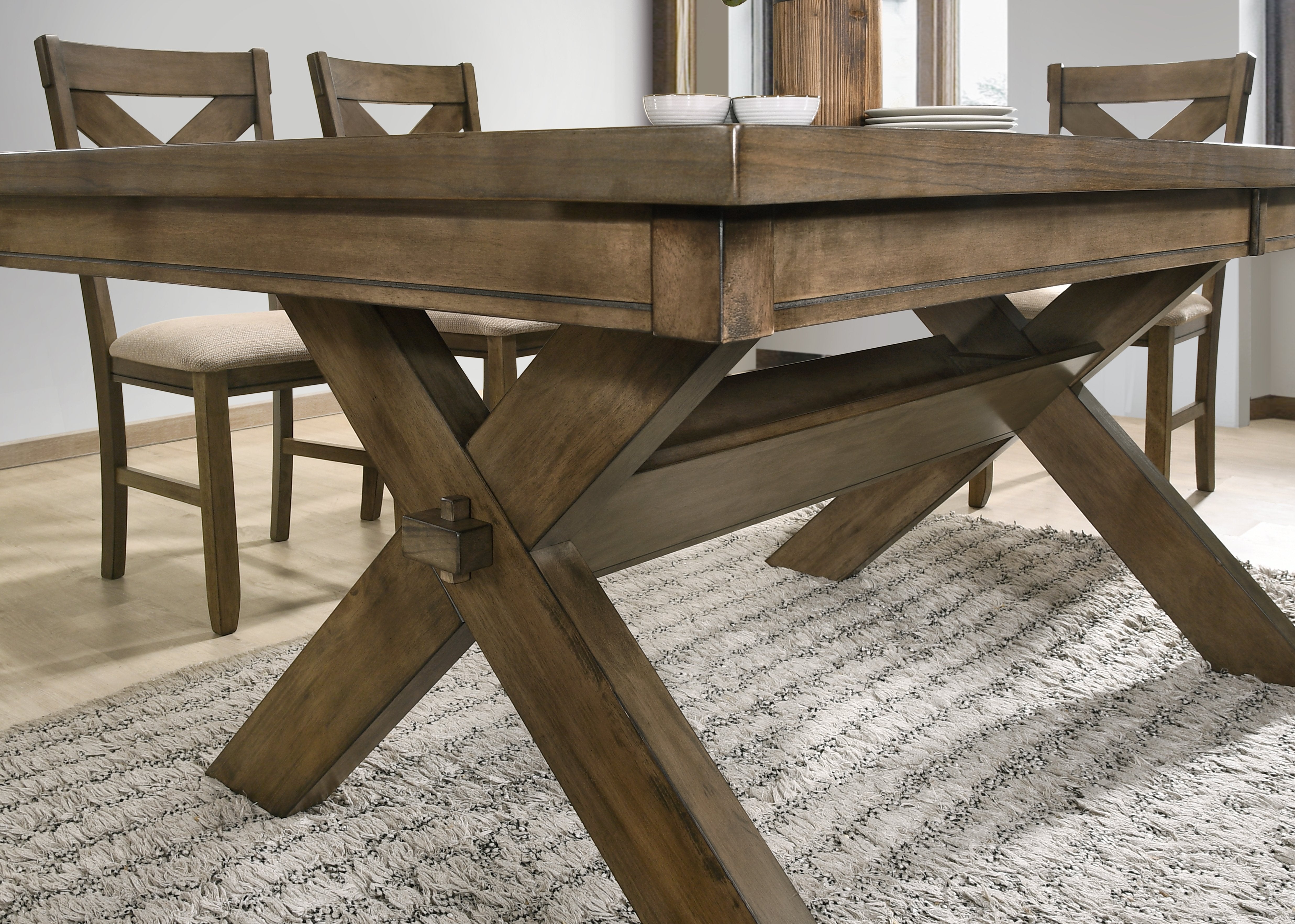 Raven Wood Dining Set with Butterfly Leaf Table & 8 Chairs - Elegant Expandable Dining Room Furniture for Family Gatherings & Dinner Parties