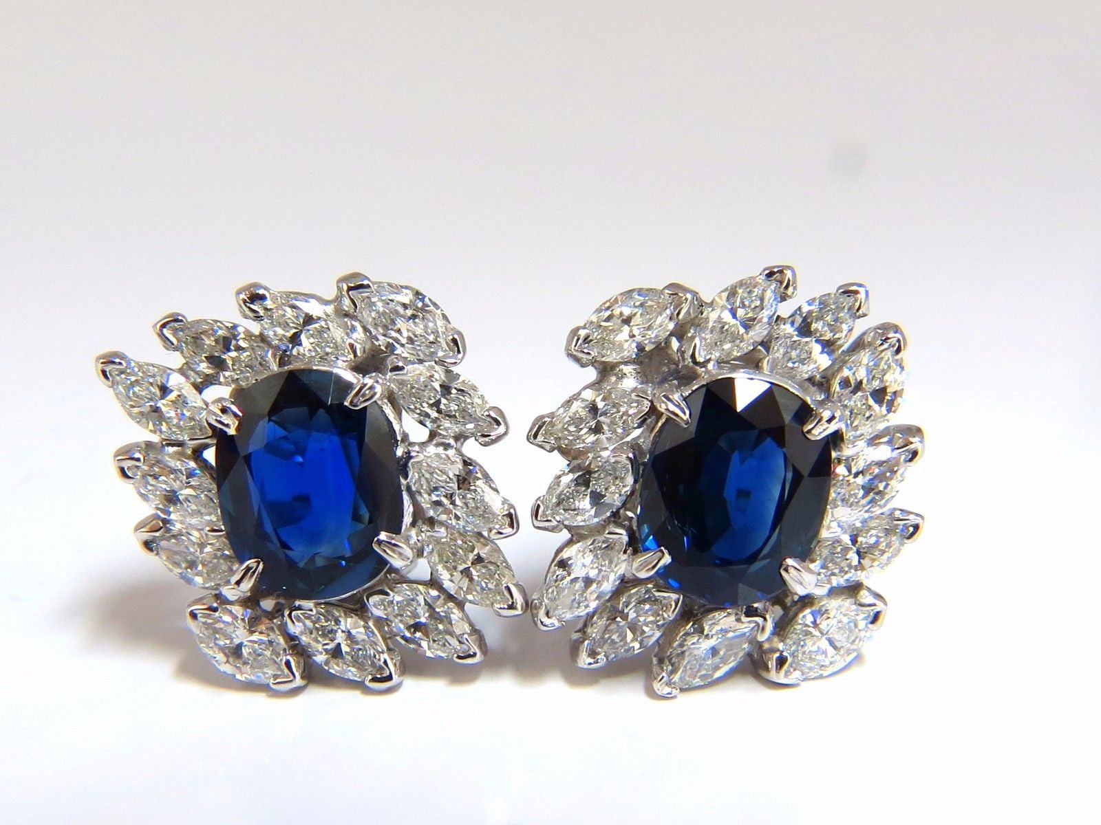 GIA Certified 11.16ct Natural Royal Blue Sapphire Diamond Earrings in Platinum - Elegant Jewelry for Weddings, Anniversaries & Special Occasions