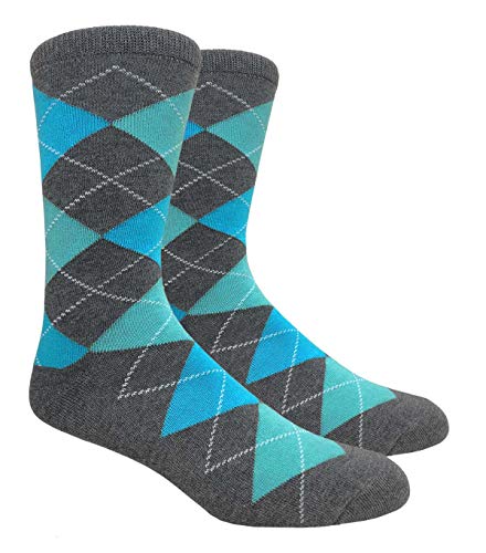 Argyle - Charcoal Grey, Deep Malibu & Turquoise