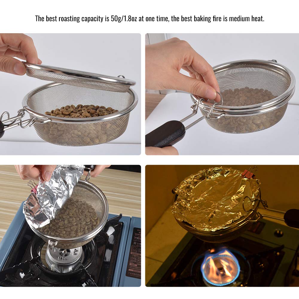 Portable Stainless Steel Coffee Roaster - Handheld Home Coffee Bean Roasting Tool for Espresso, French Press & Cold Brew | Perfect for Kitchen, Camping & Gifts
