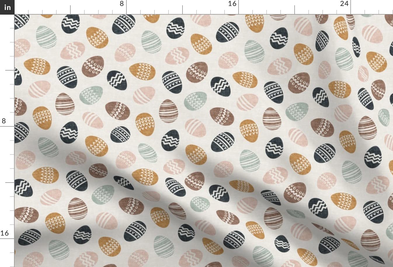 Easter Eggs Natural Beige Pastel Printed Minky Fabric Fat Quarter - Soft Plush Material for Baby Blankets, Quilt Backing & Sewing Projects - Perfect for DIY Crafts, Nursery Decor & Easter Decorations