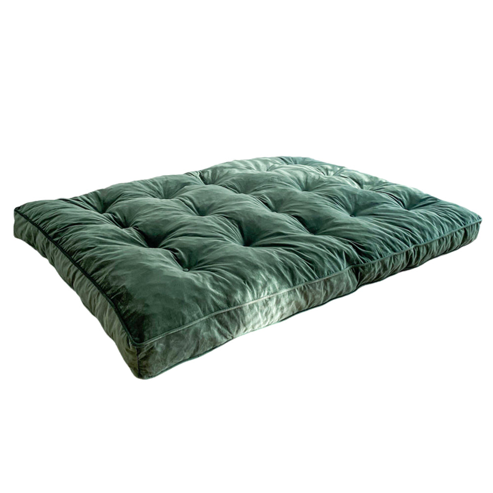 MAXYOYO 6-Inch Velvet Futon Mattress for Sofa Bed - Green (Mattress Only) | Comfortable & Space-Saving for Small Apartments, Guest Rooms & Dorm Living