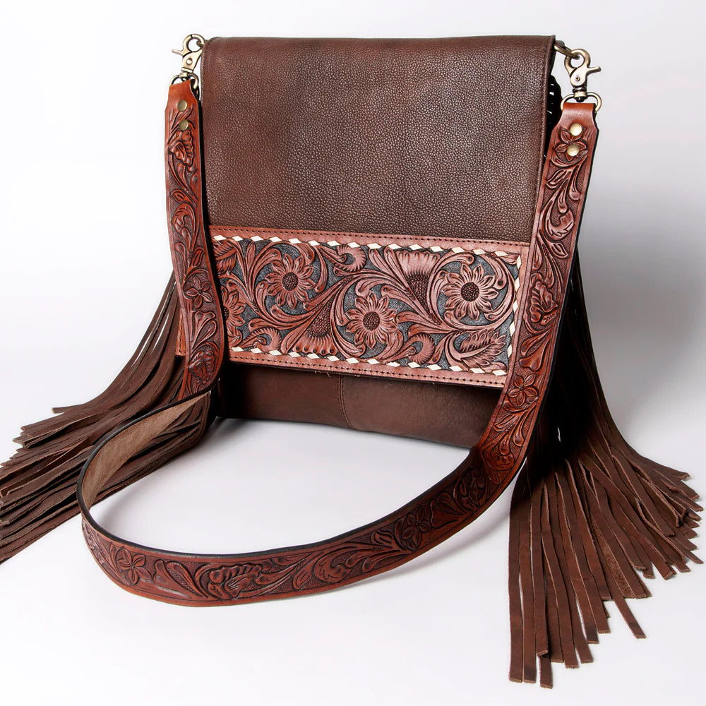 American Darling Conceal Carry Floral Leather Fringe Bag - Stylish & Functional Crossbody Purse for Women | Perfect for Everyday Use, Travel & Concealed Carry
