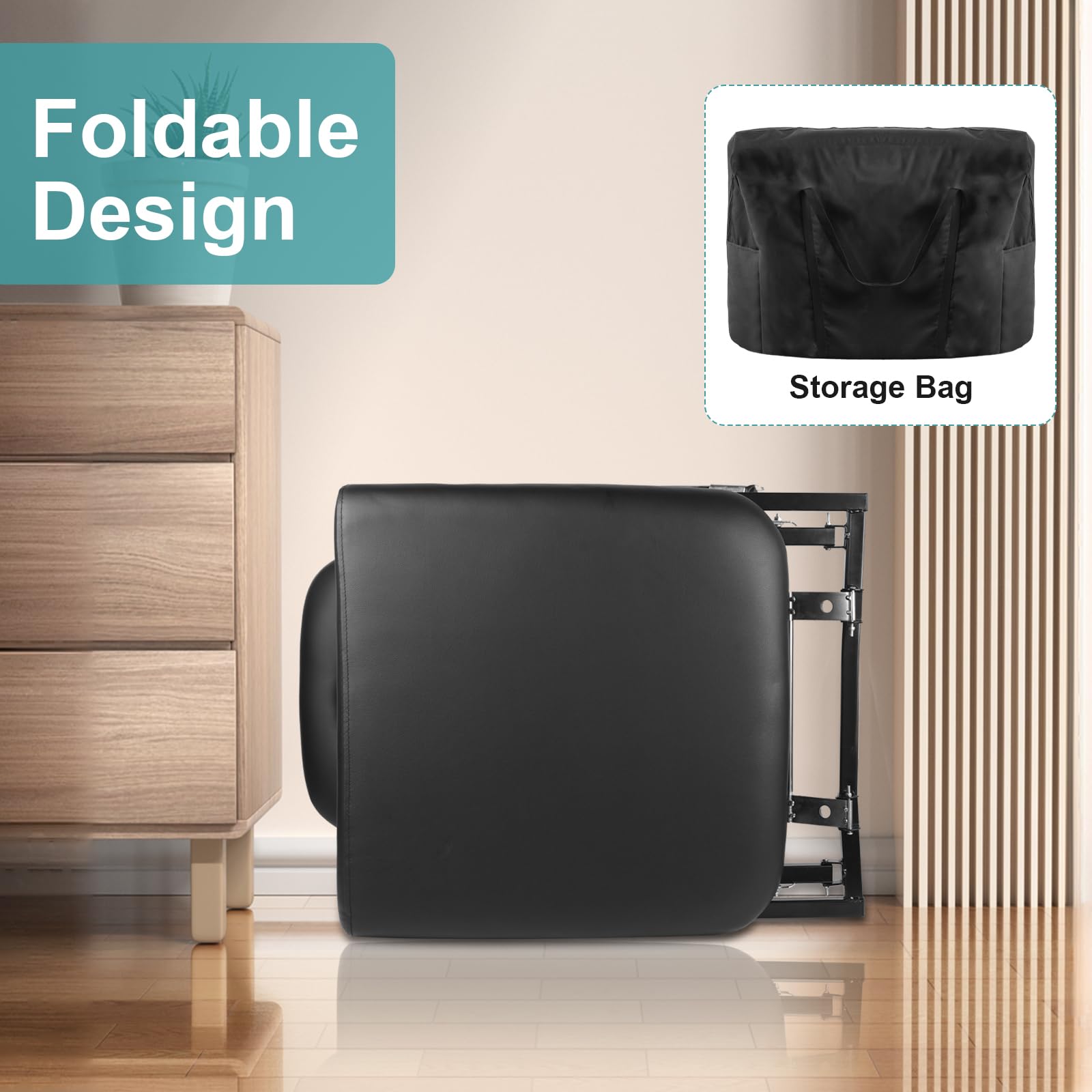 Portable Foldable Tattoo Chair with Storage Bag - Adjustable Massage Bed 73 Inch for Tattoo Salon, Beauty Spa & Facial Treatments - Removable Headrest & Armrest - Easy to Carry & Store - Perfect for Professional Tattoo Artists, Estheticians & Mobile Beauty Services