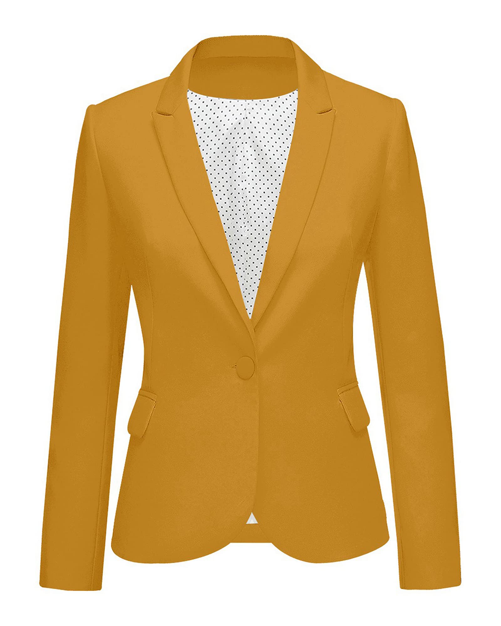 LookbookStore Women's Notched Lapel Blazer with Pockets - Professional Office Suit Jacket for Business, Work & Formal Occasions