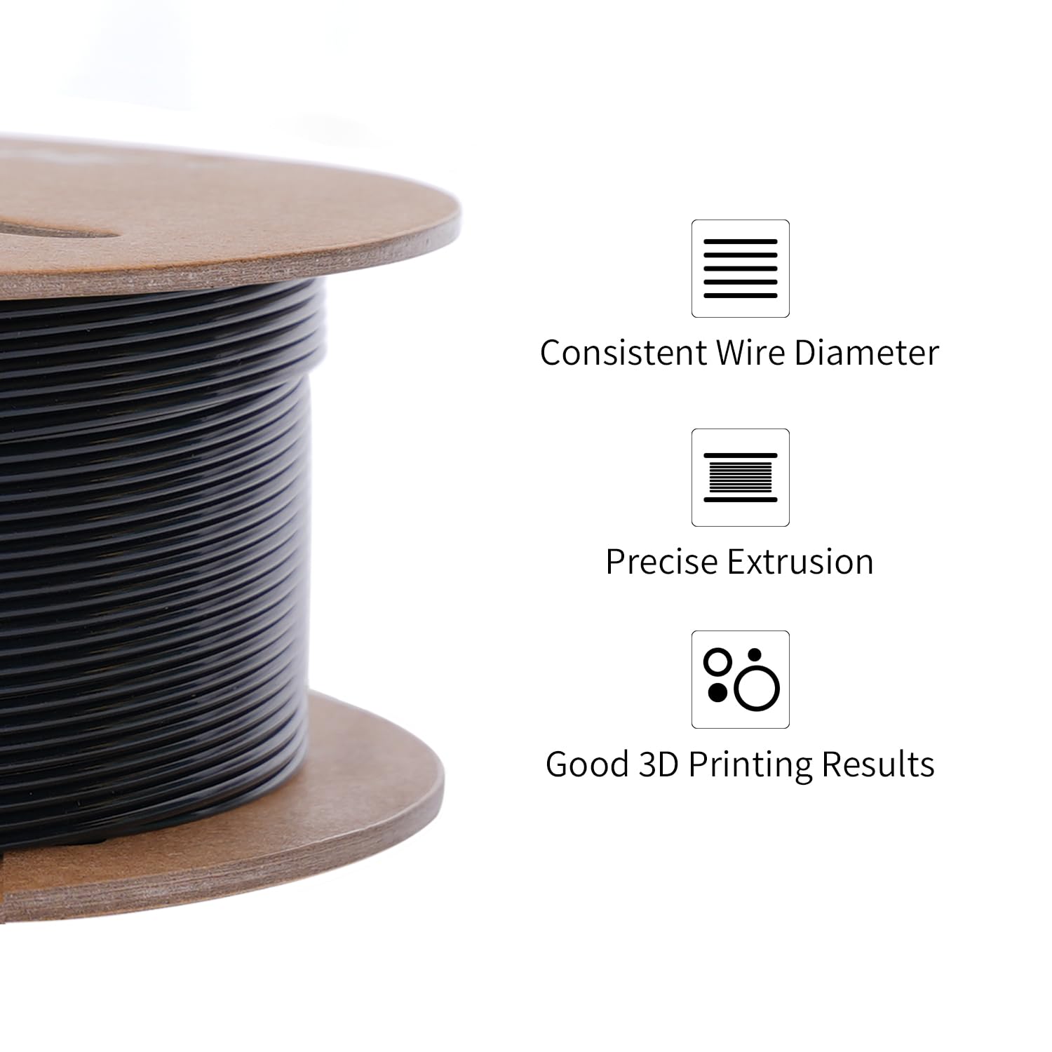 Premium PETG Filament 1.75mm 1KG Spool for 3D Printers - High Precision +/-0.02mm, 10-Pack Black - Ideal for Functional Prototypes, Cosplay Props & DIY Projects