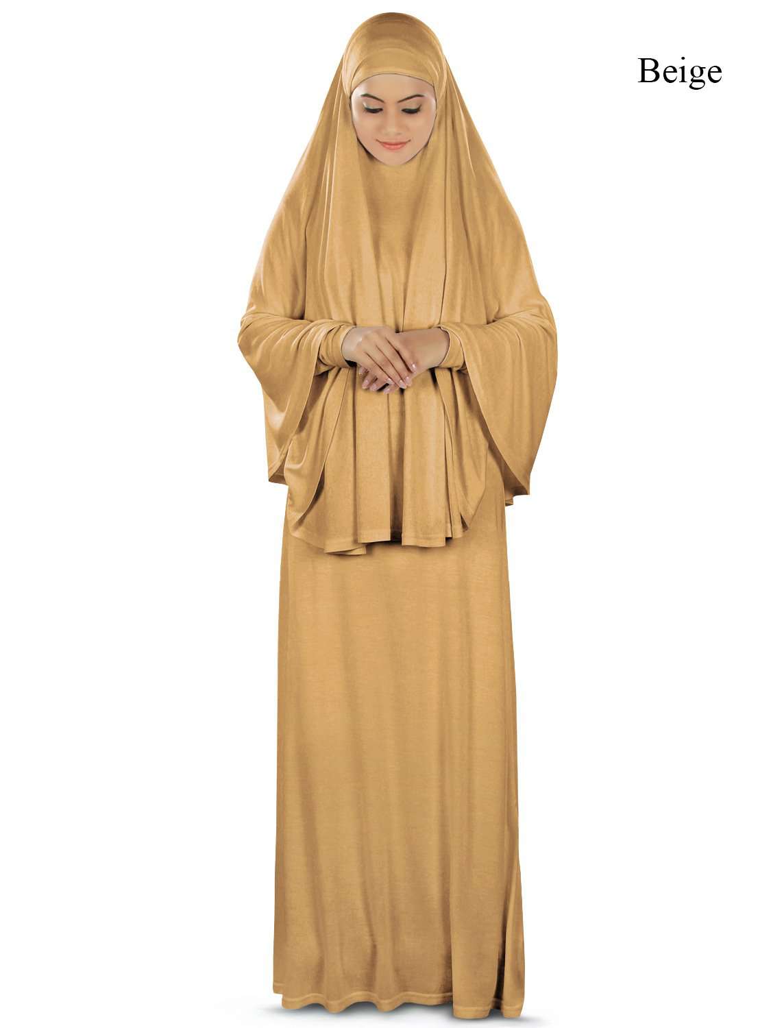 Dua Prayer Set - Soft Viscose Jersey Khimar & Full Sleeve Dress for Women | Islamic Modest Wear | Perfect for Salah, Mosque & Daily Worship