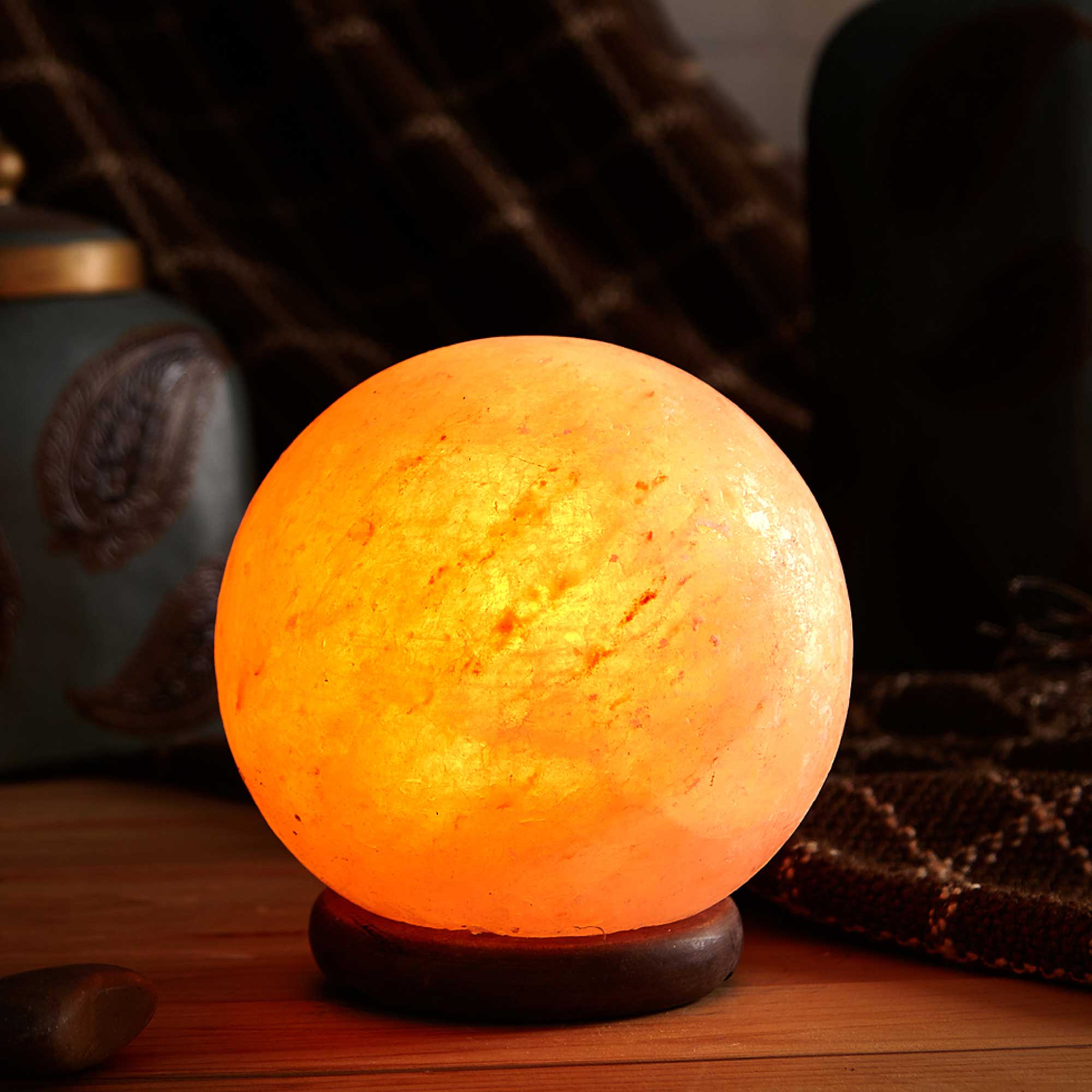12V 12W Himalayan Pink Salt Lamp - Hand Carved Natural Rock Crystal Night Light with On/Off Switch - Perfect for Bedroom, Yoga Room, Meditation & Relaxation Therapy