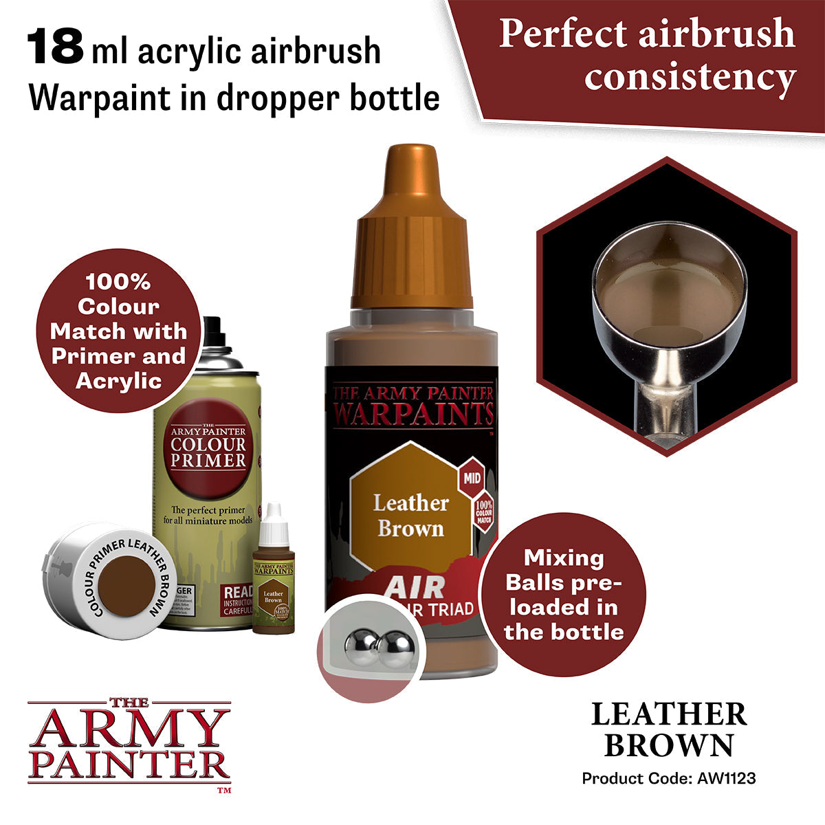 Warpaints Air Leather Brown - Premium Matte Finish for Cosplay, Halloween & Special Effects Makeup - Perfect for Costume Parties & Theatrical Performances