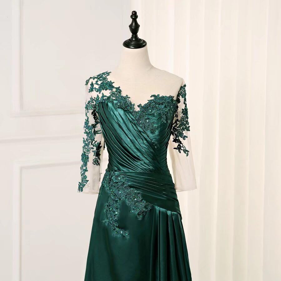 Elegant 2025 Mother of The Bride Dresses with Beaded Appliques - Long Sleeve Formal Evening Gown for Women - Perfect for Weddings, Galas & Special Occasions