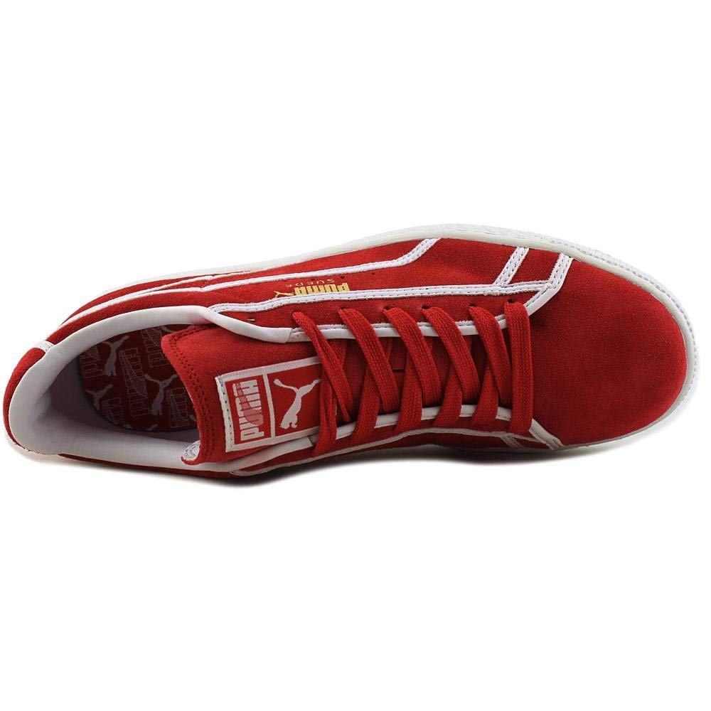 PUMA Men's Suede Courtside Sneakers - High Risk Red Size 12 | Classic Casual Shoes for Streetwear & Everyday Wear