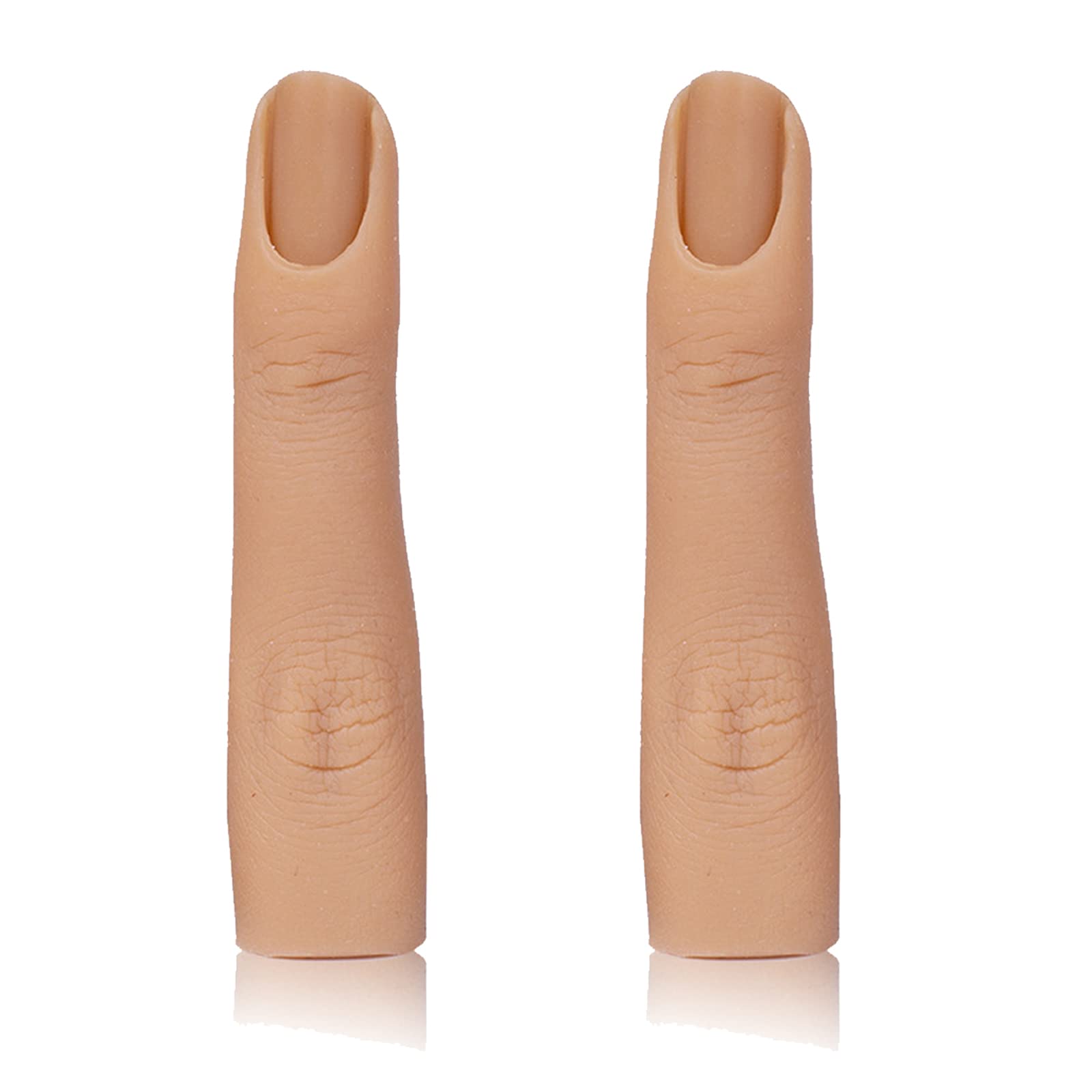 2Pcs Fake Nail Practice Fingers - Silicone Nail Training Tips for Beginners, Manicure & Nail Art Learning Tools - Perfect for DIY Nails at Home, Salon Practice, and Nail Technician Training