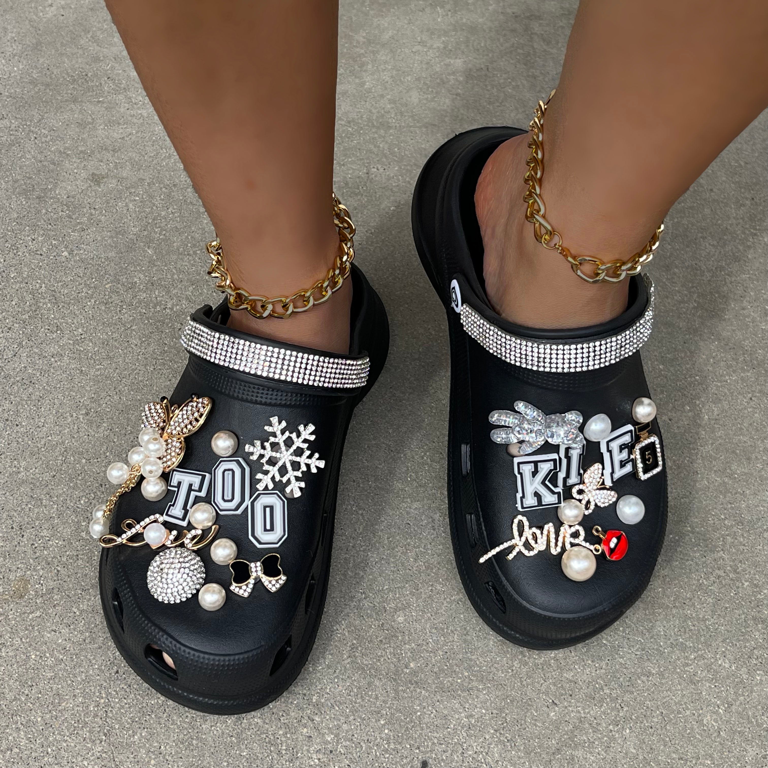 Sparkling Rhinestone Pearl Clogs for Women - Comfortable Slip-On Sandals with Crystals & Pearls | Perfect for Weddings, Parties & Summer Outfits