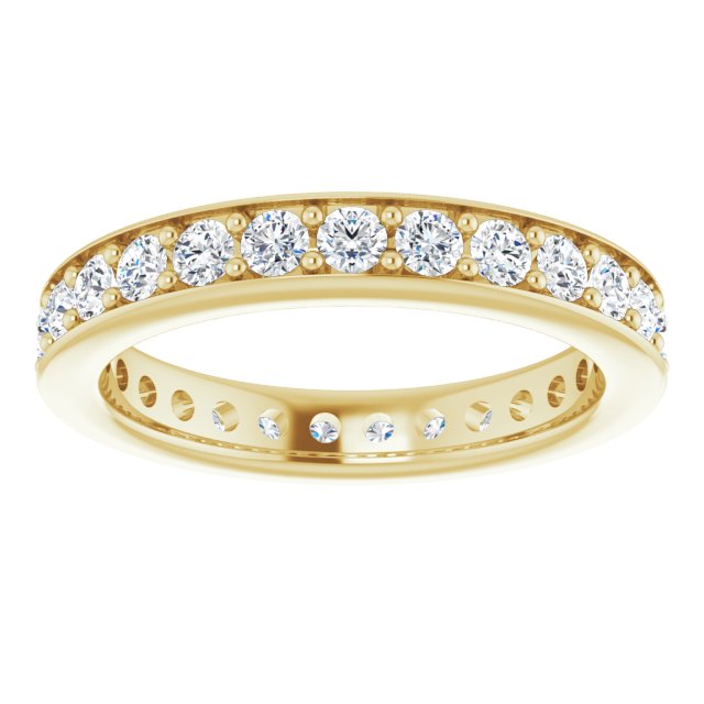 0.90 Carat Round Diamond Eternity Band Stackable Ring - 14K White Gold Wedding Anniversary Gift for Her, Perfect for Bridal Stacking & Everyday Elegance