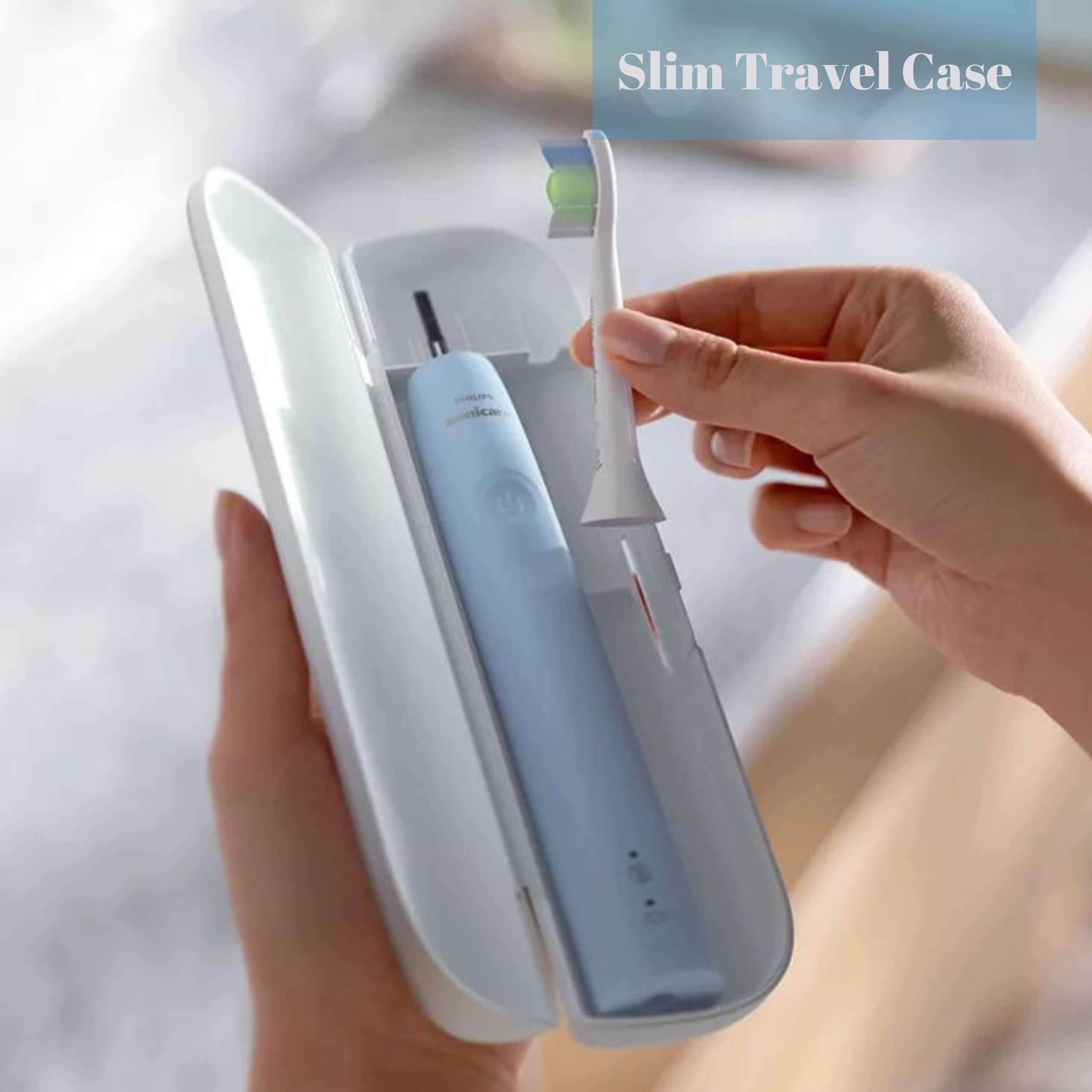 PHILIPS Sonicare DiamondClean Electric Toothbrush with Pressure Sensor - Rechargeable Sonic Toothbrush with Travel Case, Blue (1 Count) - Perfect for Home Use, Travel & Daily Oral Care