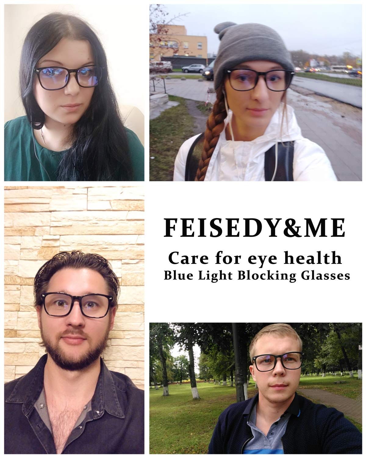 FEISEDY Vintage Blue Light Blocking Glasses for Women & Men - Anti-Eye Strain Reading Glasses with Spring Hinge (B2519) - Perfect for Computer Work, Reading & Screen Time Protection