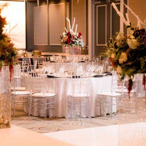 120 Inch Sequin Round Tablecloth - Premium Silver Payette Fabric for Weddings, Birthdays, Christmas & Party Decorations | Elegant Dining Table Cover for Banquet Halls, Events & Celebrations