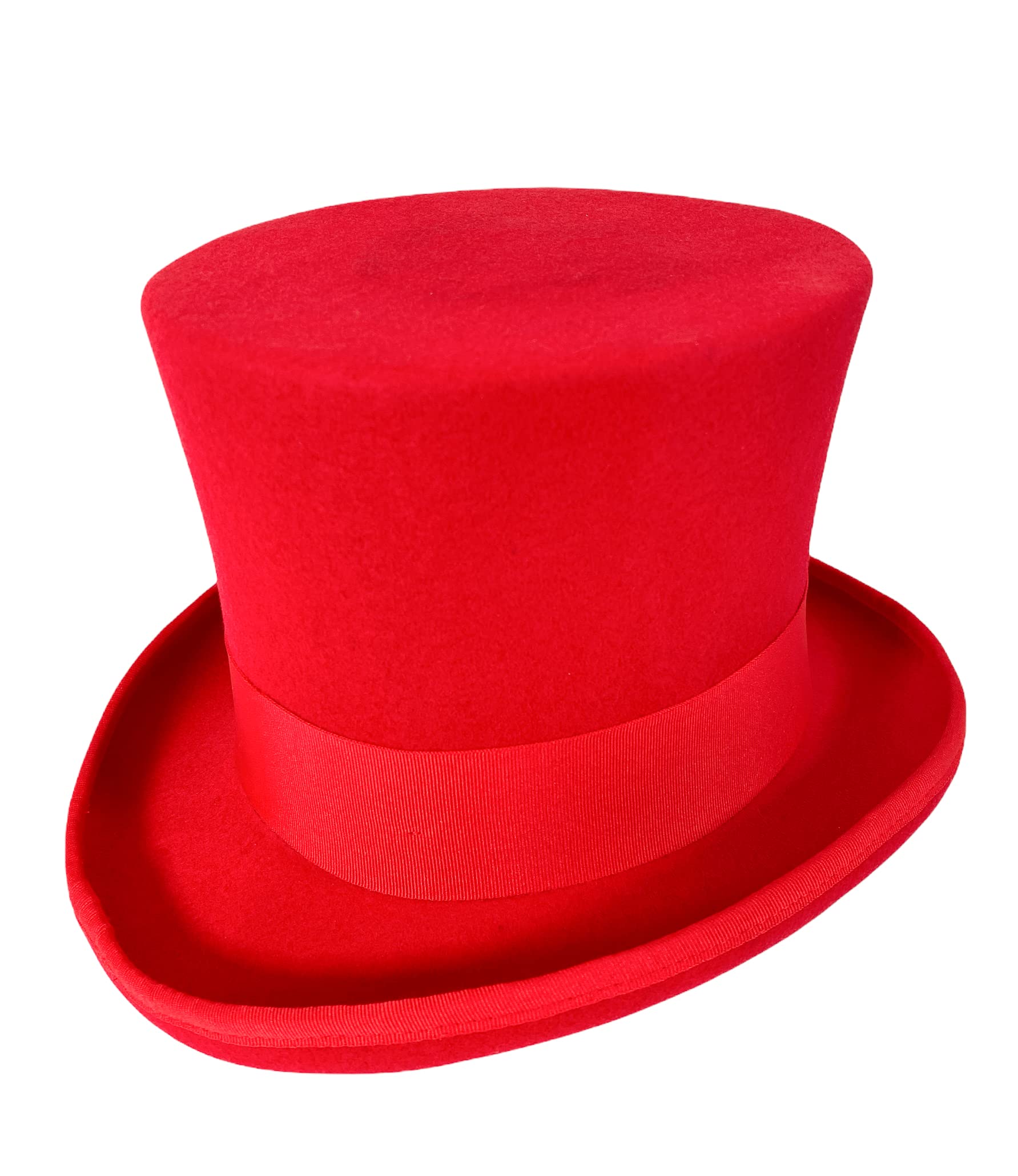 Victorian Steampunk Red Wool Felt Top Hat - 6
