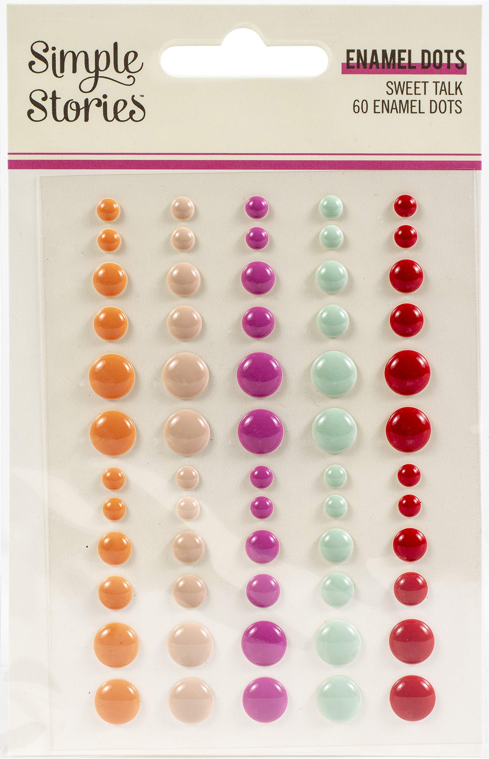 Sweet Talk Enamel Dots - Scrapbooking Embellishments for DIY Cards, Journals & Albums - Simple Stories Scrapbook Supplies for Crafting & Memory Keeping