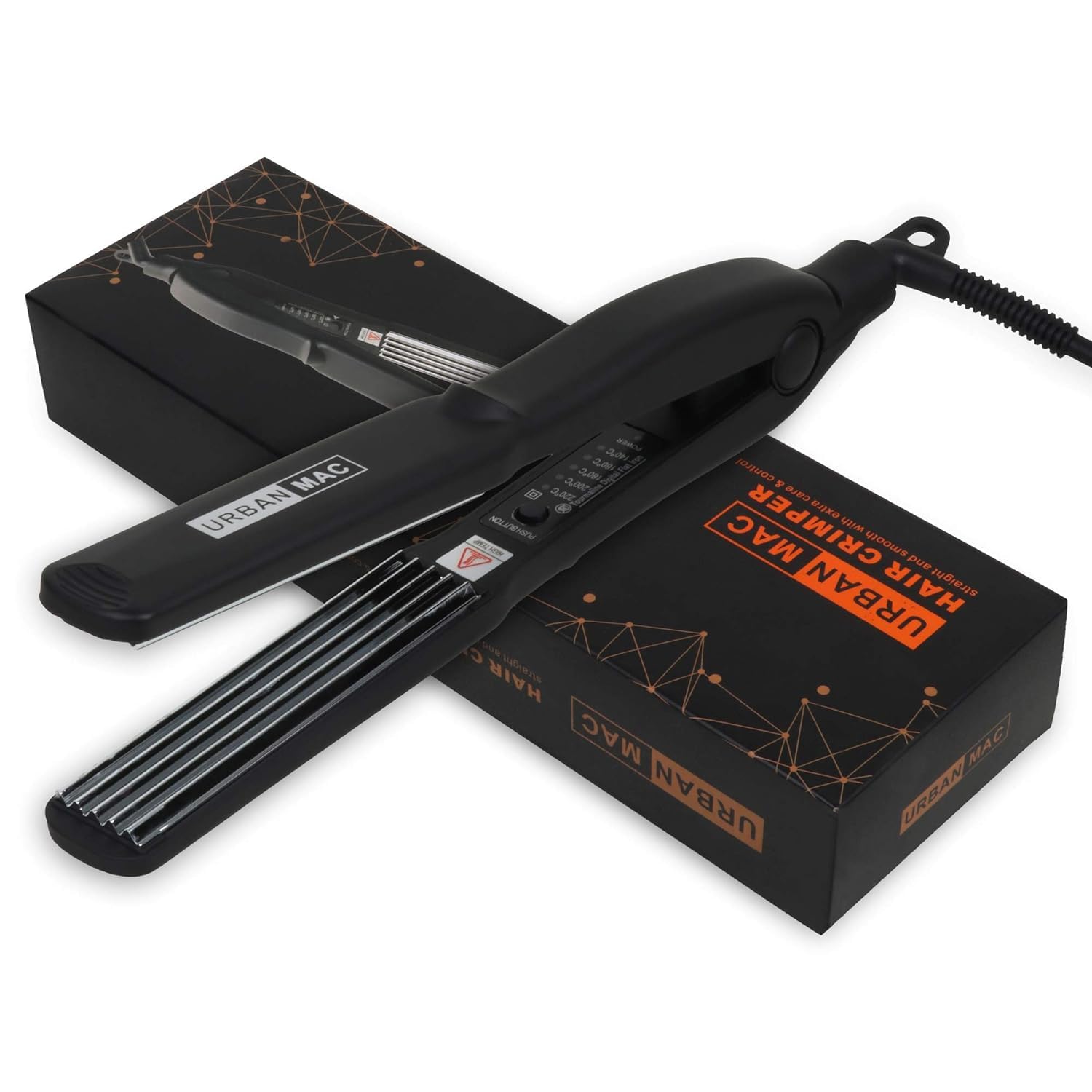 LANELLIE Professional Micro Crimper Hair Straightener for Wavy & Curly Styles - Black | Perfect for Beach Waves, Textured Looks & Styling Short Hair