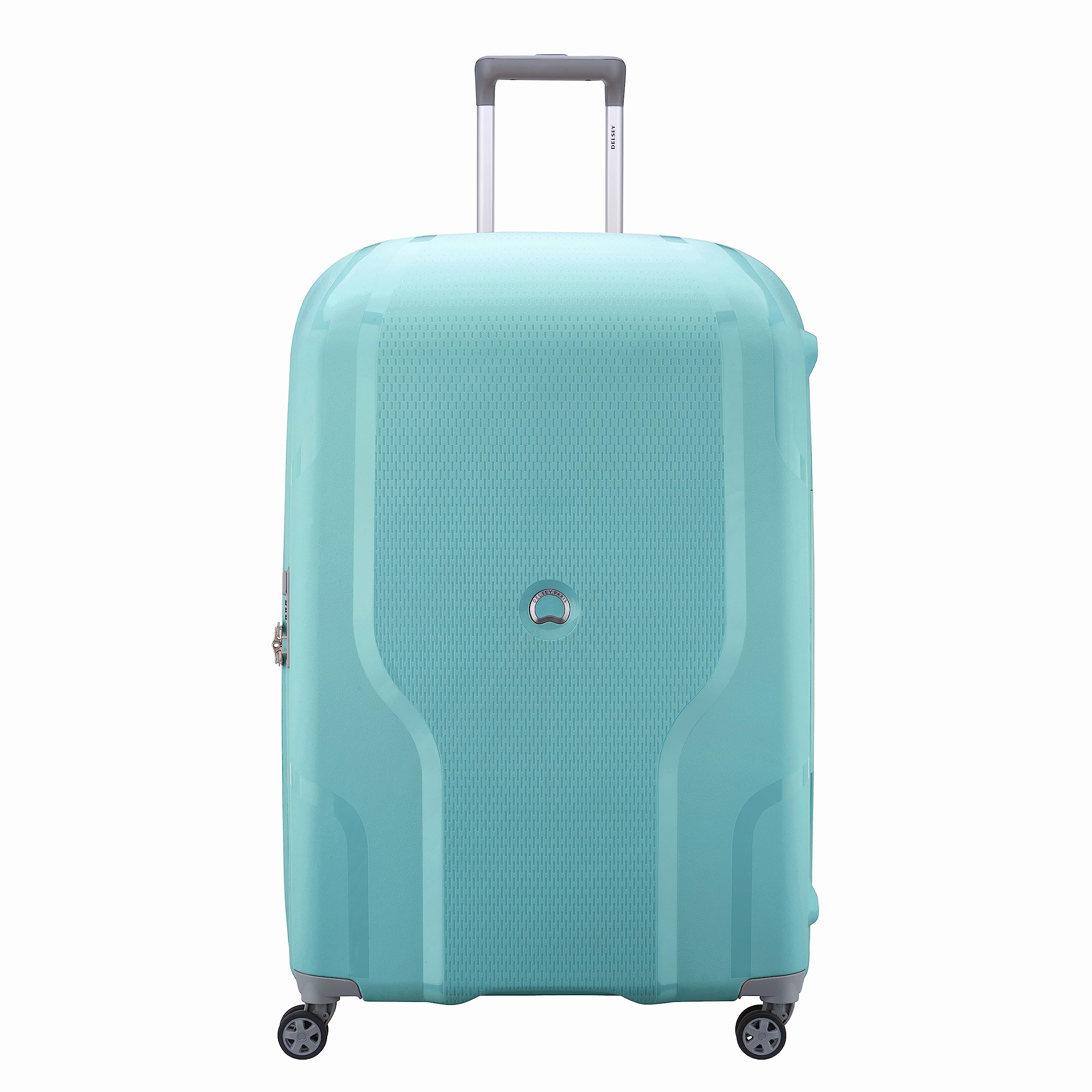 Delsey Paris Clavel 30 Inch Hardside Expandable Spinner Luggage - Teal Checked Large Suitcase for Travel, Business Trips & Vacations | Durable & Lightweight