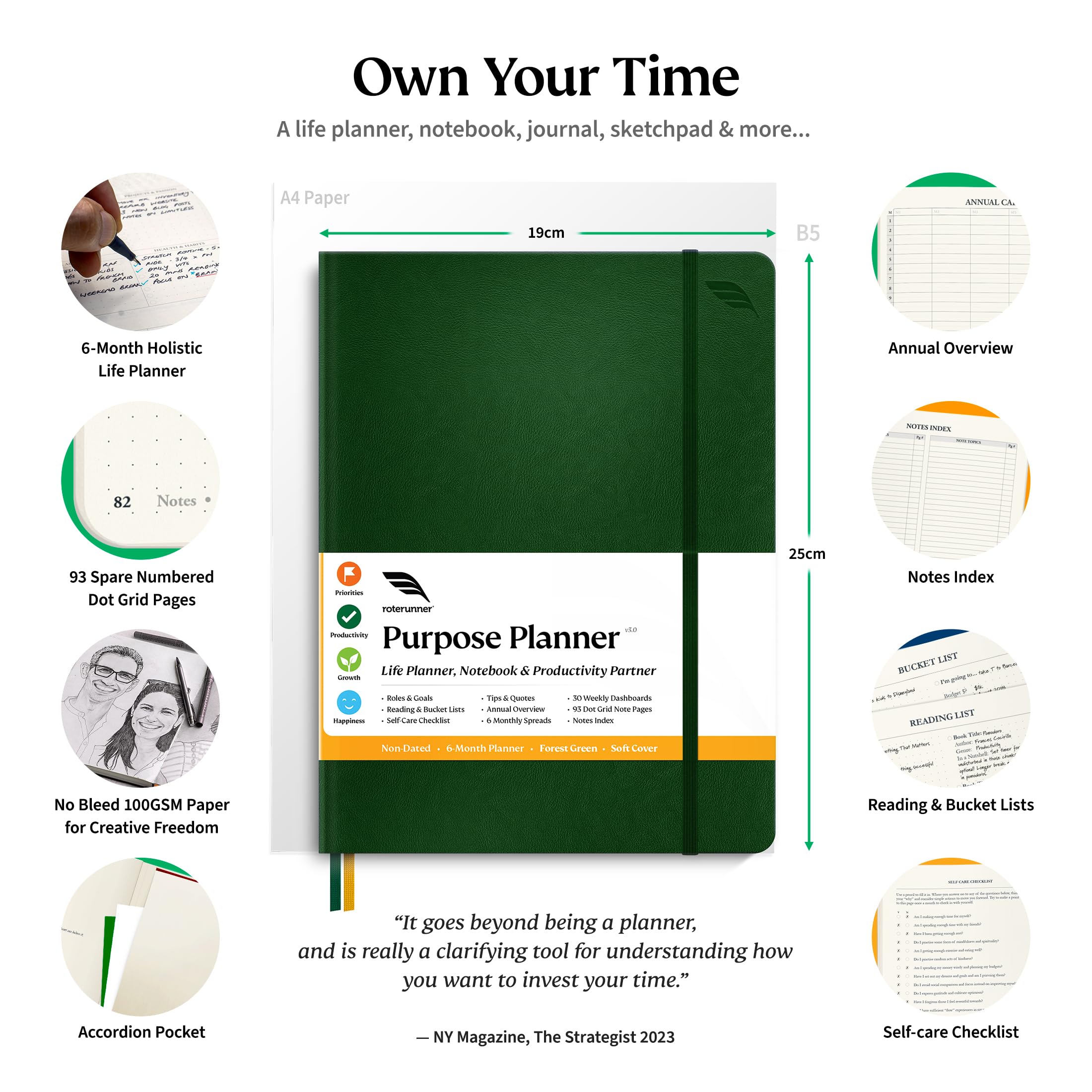 Roterunner B5 Undated Planner 2025 - 7.5