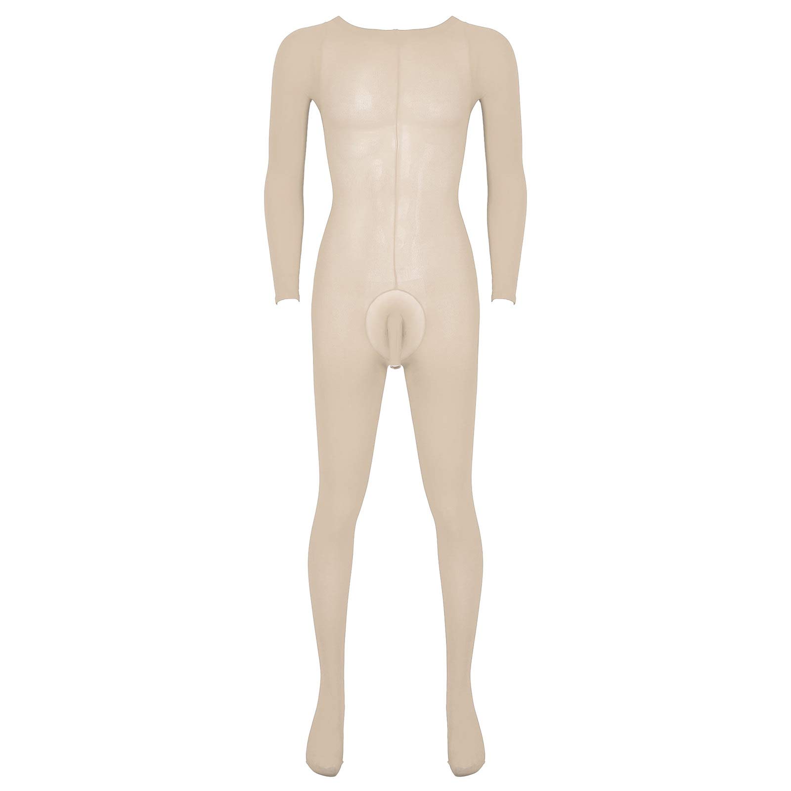 CHICTRY Men's Full Body Footed Hosiery with Bulge Pouch - Sheath Sissy Underwear Pantyhose for Crossdressing & Sensual Wear