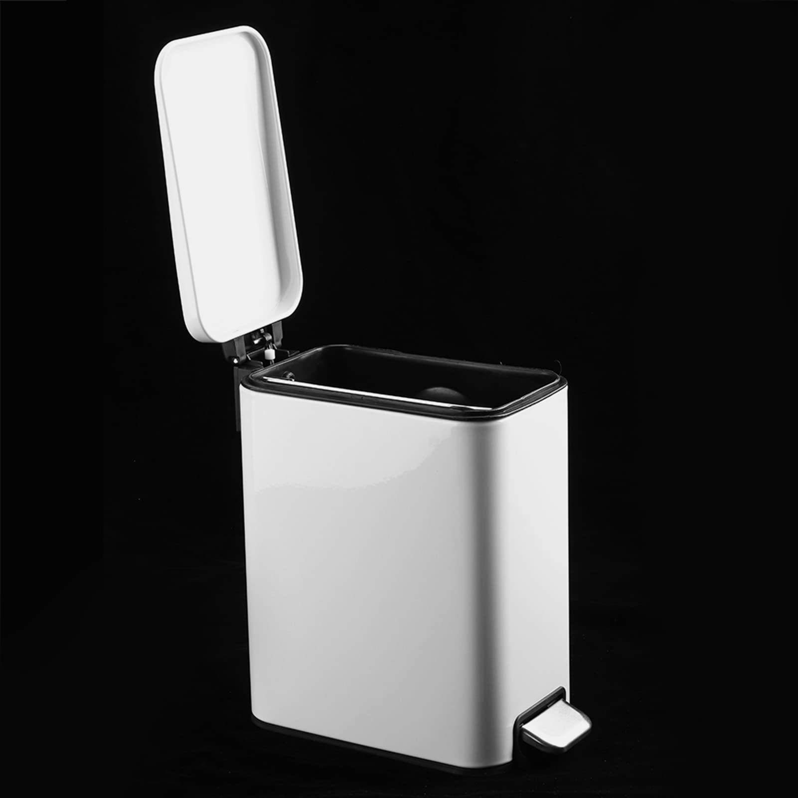 ENZZ Eco-Friendly Plastic Step Trash Can with Foot Pedal - 13 Gallon Kitchen & Bedroom Waste Bin for Home, Office & Hotel Use