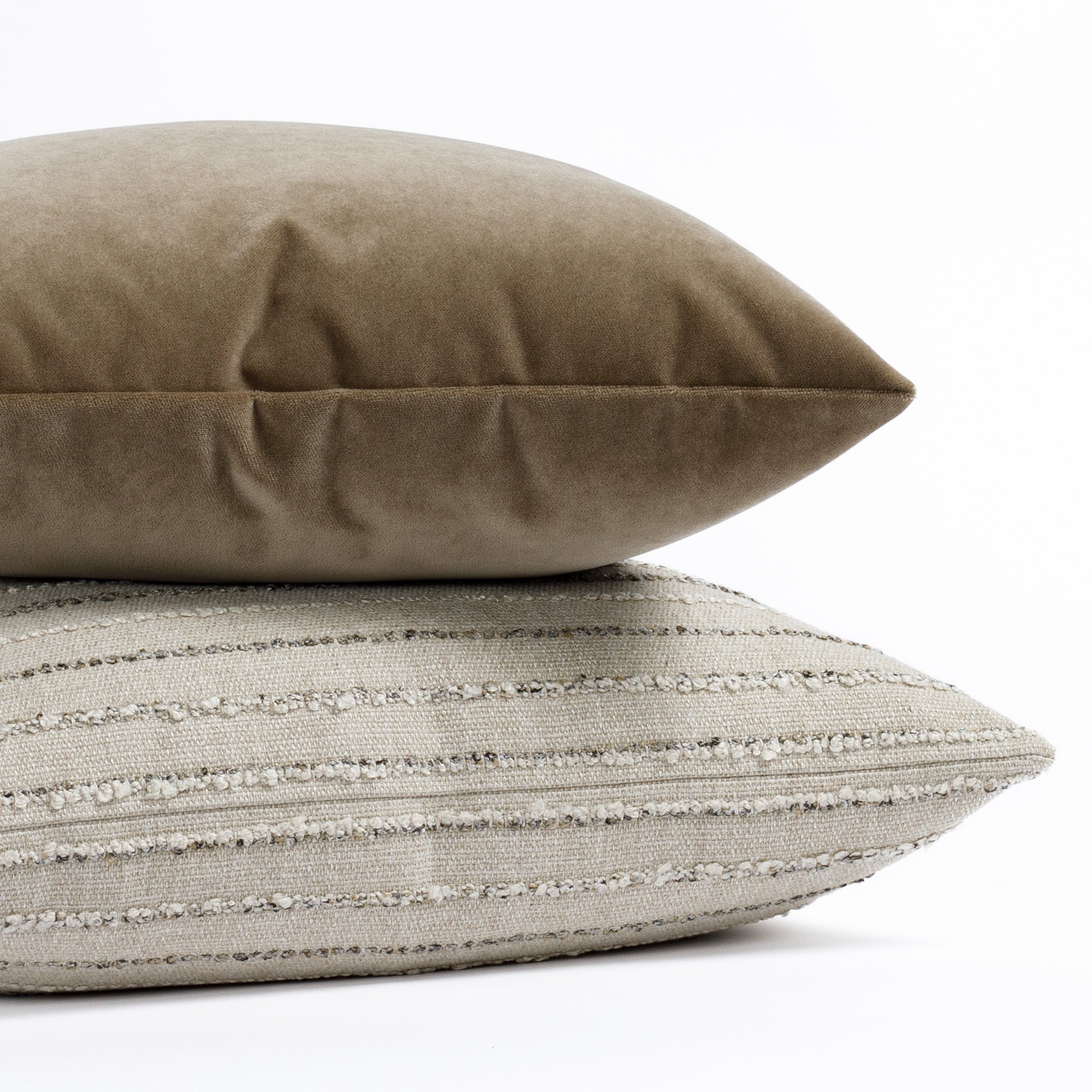 Wren Stripe 22x22 Decorative Throw Pillow Cover - Cobblestone Gray - Soft Cotton Square Cushion Case for Sofa, Bed, Living Room & Home Decor
