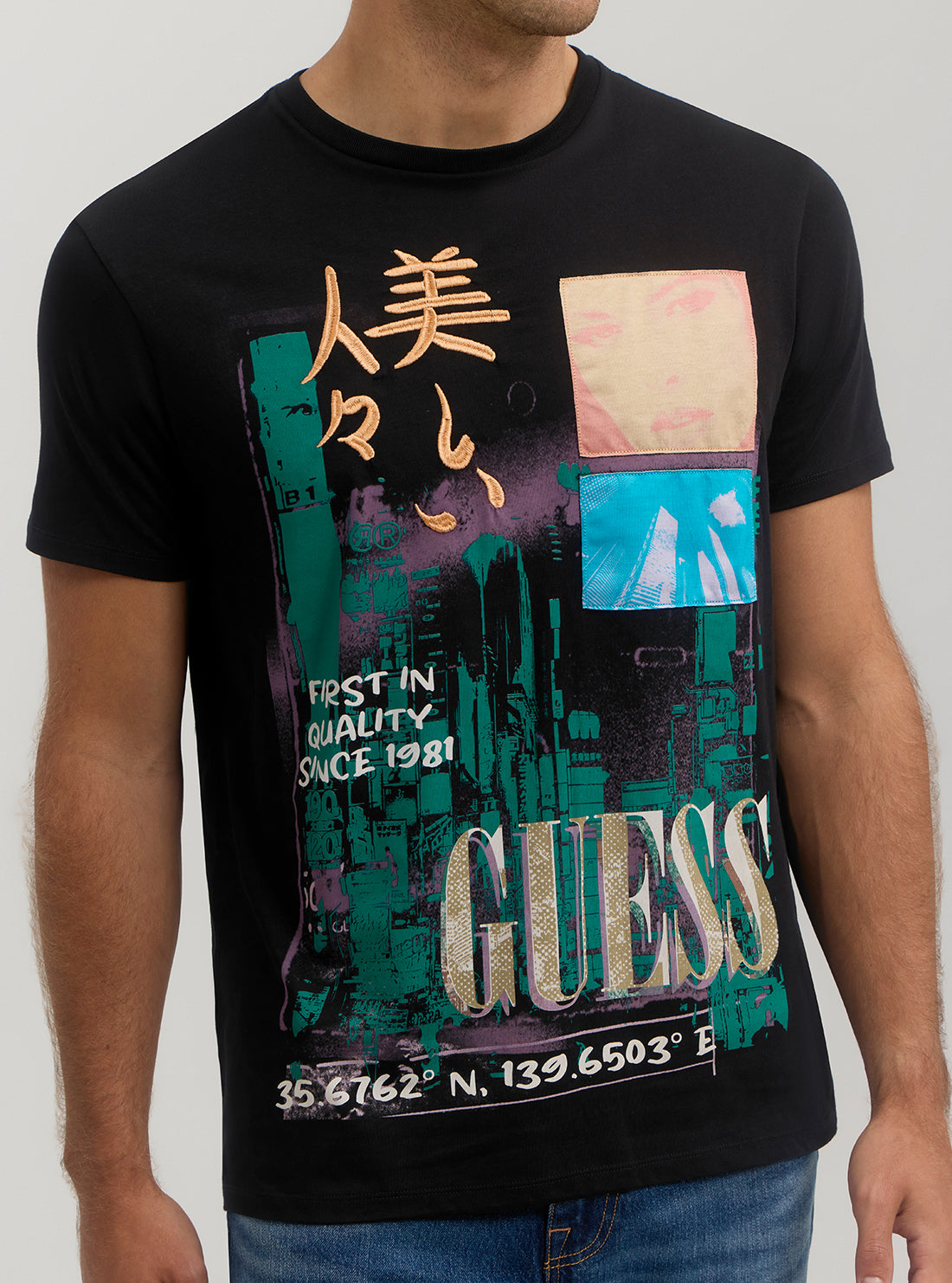 Eco-Friendly Black 'Rise in the East' Graphic T-Shirt for Men - Casual Wear, Street Fashion & Asian Culture Apparel
