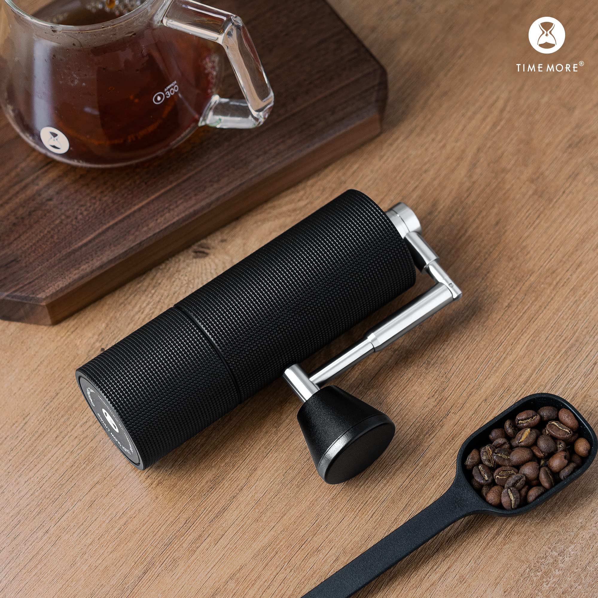 TIMEMORE Chestnut C3 PRO Manual Coffee Grinder - Premium Stainless Steel Conical Burr Mill with Foldable Handle & Adjustable Settings for Espresso, French Press, Pour Over, Cold Brew & Travel Use - Black Hand Coffee Grinder