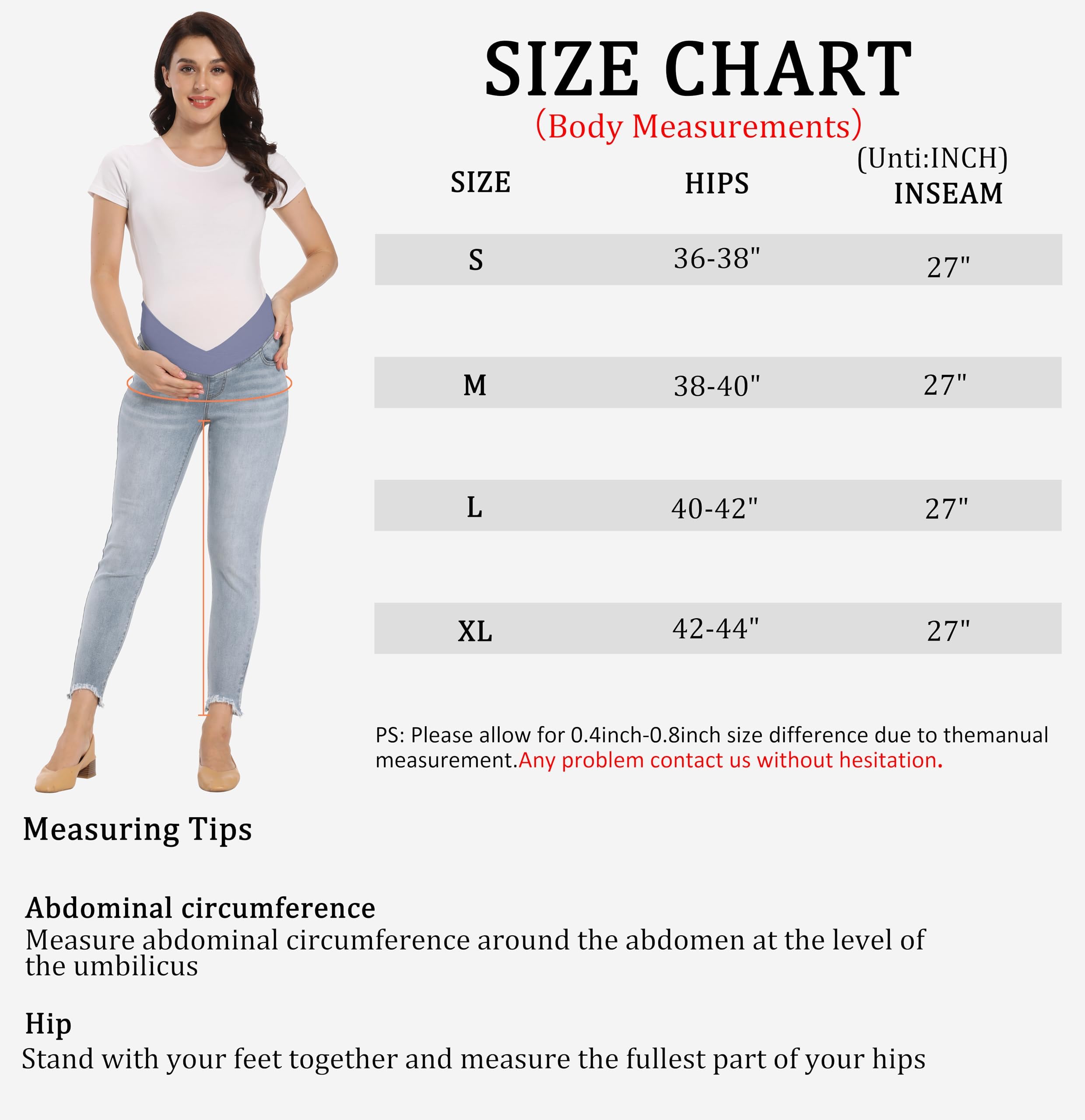 Foucome Women's Maternity Jeans - Under Belly Skinny Jeggings with Stretch, Comfortable Distressed Denim Pants for Pregnancy | Perfect for Work, Casual Outfits & Everyday Wear