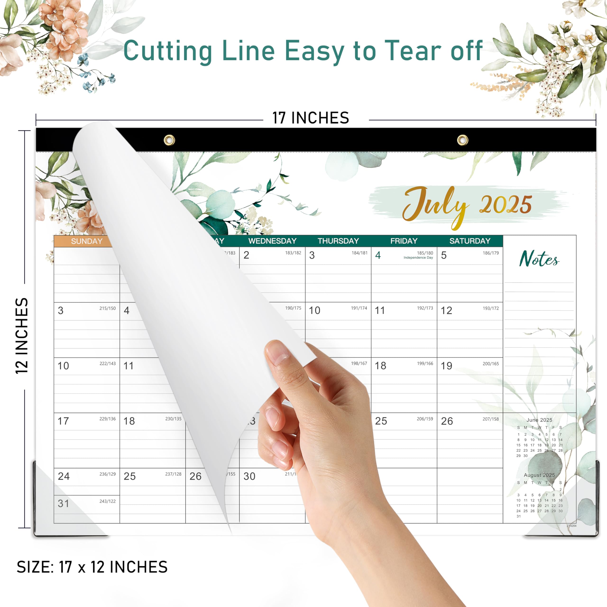 2025-2026 18-Month Large Desk Calendar (July 2025-December 2026) - 17