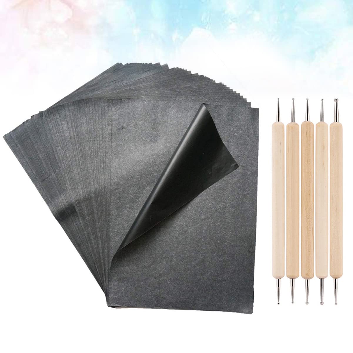 STOBOK A4 Carbon Transfer Paper Set (21x29.7cm) - Single Sided Graphite Tracing Paper for Canvas, Wood & Fabric - Perfect for DIY Crafts, Sewing Patterns & Art Projects