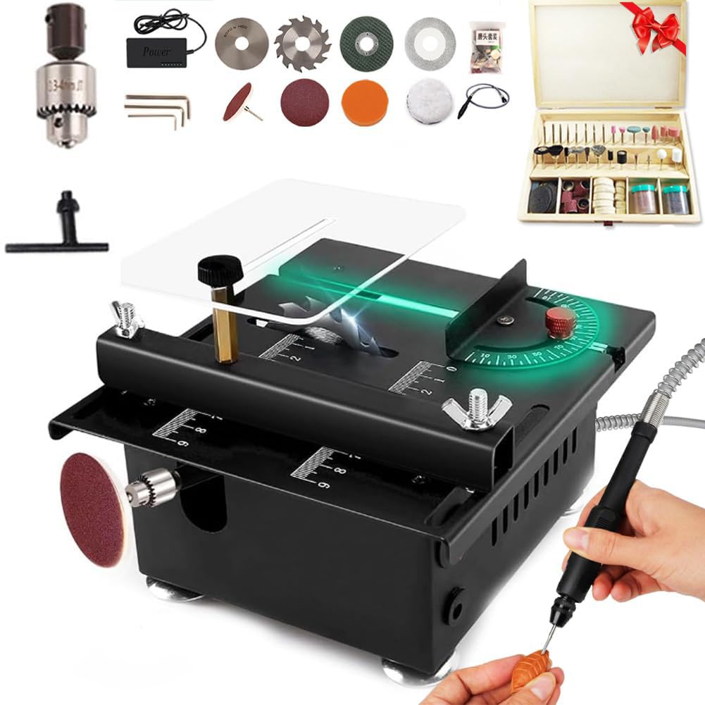 Saker Mini Multi-Functional Table Saw for Woodworking & Crafts - Compact & Portable Mini Table Saw for Wood Cutting, DIY Projects, Hobbyists & Home Use - Perfect for Small Woodworking Tasks & Crafting