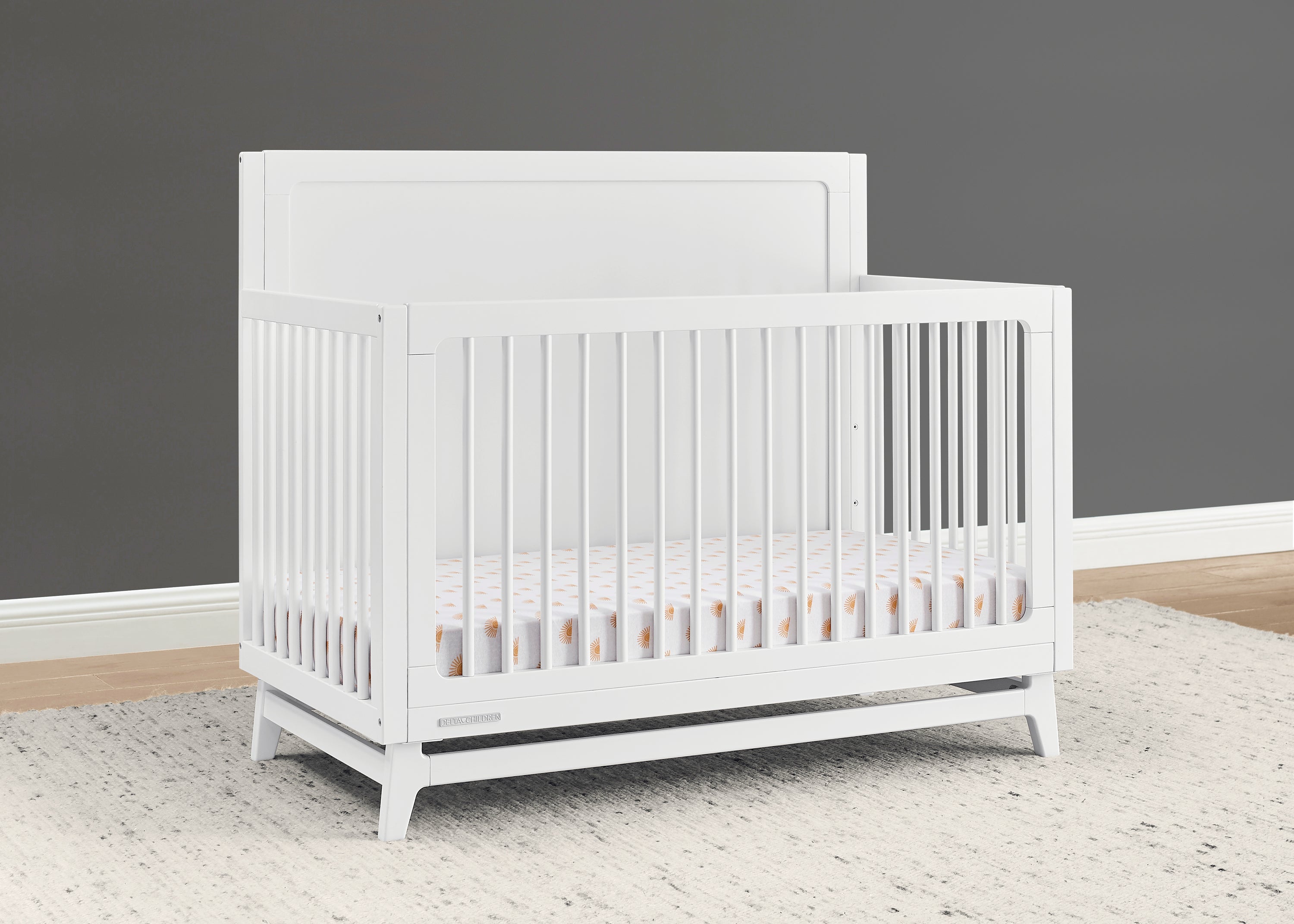 Convertible 6-in-1 Baby Crib by Spencer - Nursery Furniture That Grows with Your Child from Newborn to Toddler Bed