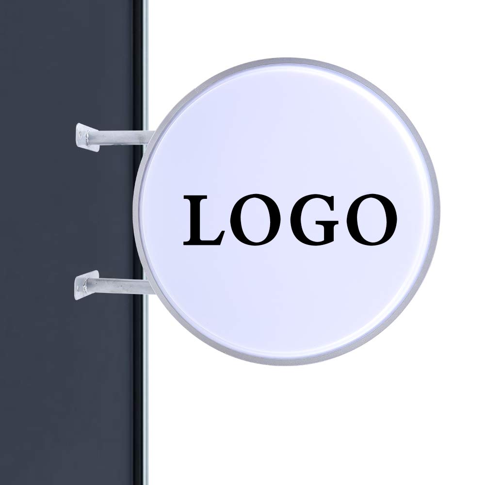 20in Round LED Lightbox Sign - Double-Sided Waterproof Illuminated Business Sign for Outdoor Advertising | Customizable LED Open Sign for Retail Stores, Pubs, Bars & Restaurants | Perfect for Storefronts, Nightclubs and Outdoor Business Promotion