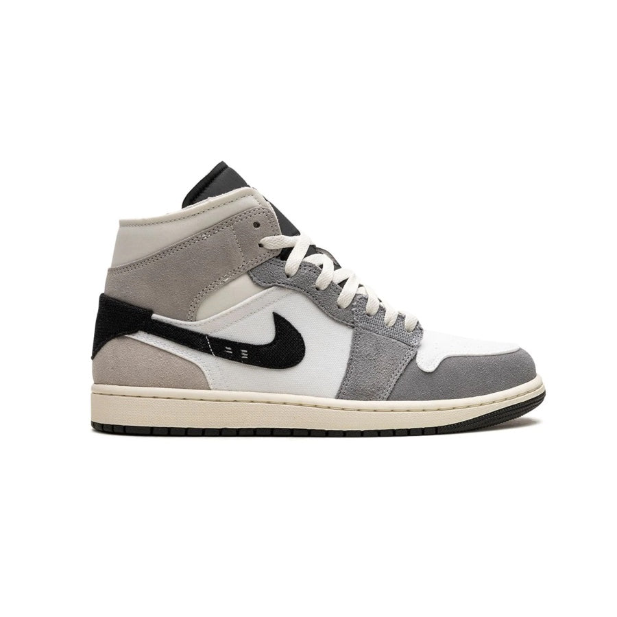Air Jordan 1 Mid SE Craft Sneakers - White Cement Grey & Black Colorway | Basketball Shoes for Men & Women | Perfect for Streetwear & Casual Wear