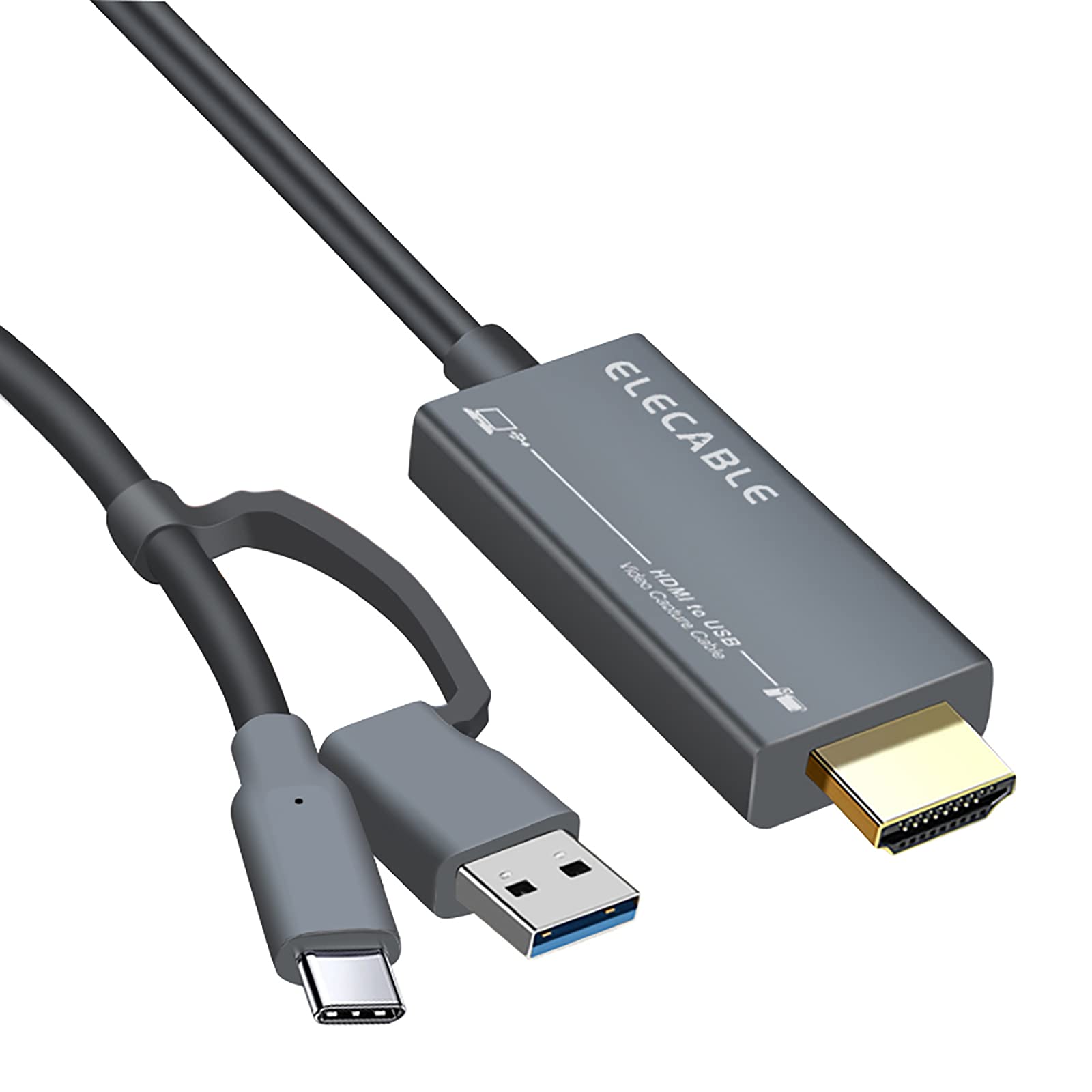 HDMI to USB C Video Capture Card Adapter - 1080P HD Recording for Gaming, Streaming, Teaching & Video Conferencing | Compatible with PC, Mac, TV, PS5, PS4, Nintendo Switch & Xbox | 6.1ft Cable for Live Broadcasts, Online Classes & Remote Work