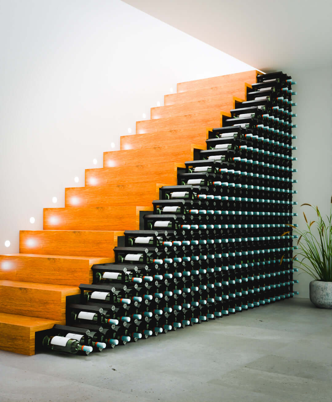 Sloped Timber Wine Rack - Premium Wooden Wine Storage for 6-12 Bottles - Perfect for Kitchen, Dining Room, or Wine Cellar Organization
