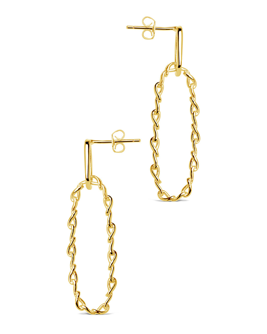 Layney Interlocking Chain Drop Earrings for Women - Trendy Gold Plated Dangle Earrings - Perfect for Parties, Weddings & Everyday Wear