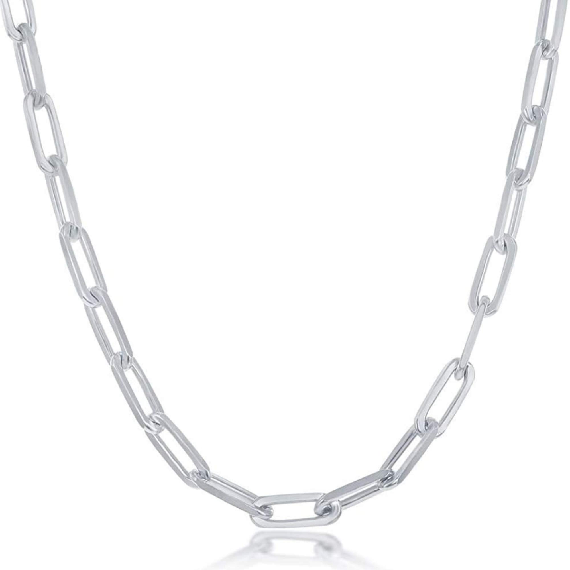 Beaux Bijoux Paperclip Chain Necklace for Women - Sterling Silver & 14k Gold Plated Trendy Layering Necklace | Adjustable Width & Length | Italian Crafted Fine Jewelry | Perfect for Everyday Wear, Office Style & Gift Giving