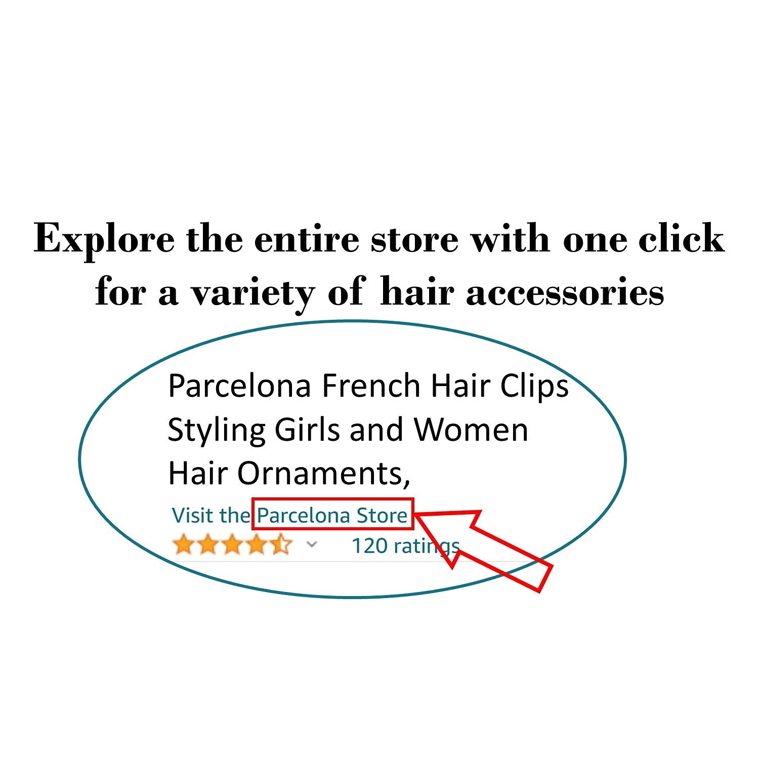 Parcelona French Glossy Black Button Hair Clips - 3 1/4