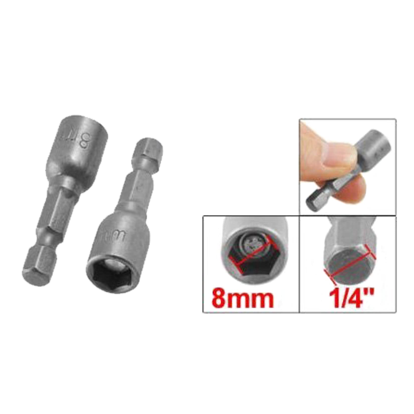PENCK 8mm 5/16 Inch Magnetic Nut Driver Set - 12 Piece Hex Power Socket Adapter Kit with 1/4 Inch Hex Shank for Drills & Power Tools - Perfect for Automotive Repairs & DIY Projects
