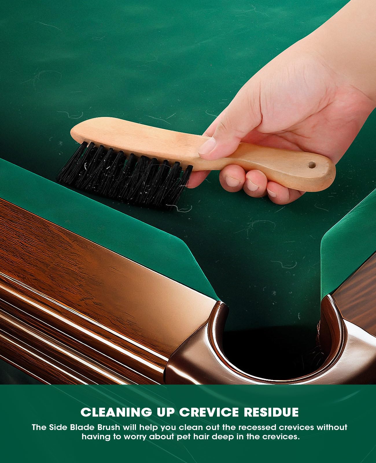 ANZOME 5-Piece Pool Table Cleaning Kit - Felt Brush, Rail Brush, Shaft Slicker & Chalk Cube for Billiards, Snooker | Perfect for Home Game Rooms & Bars