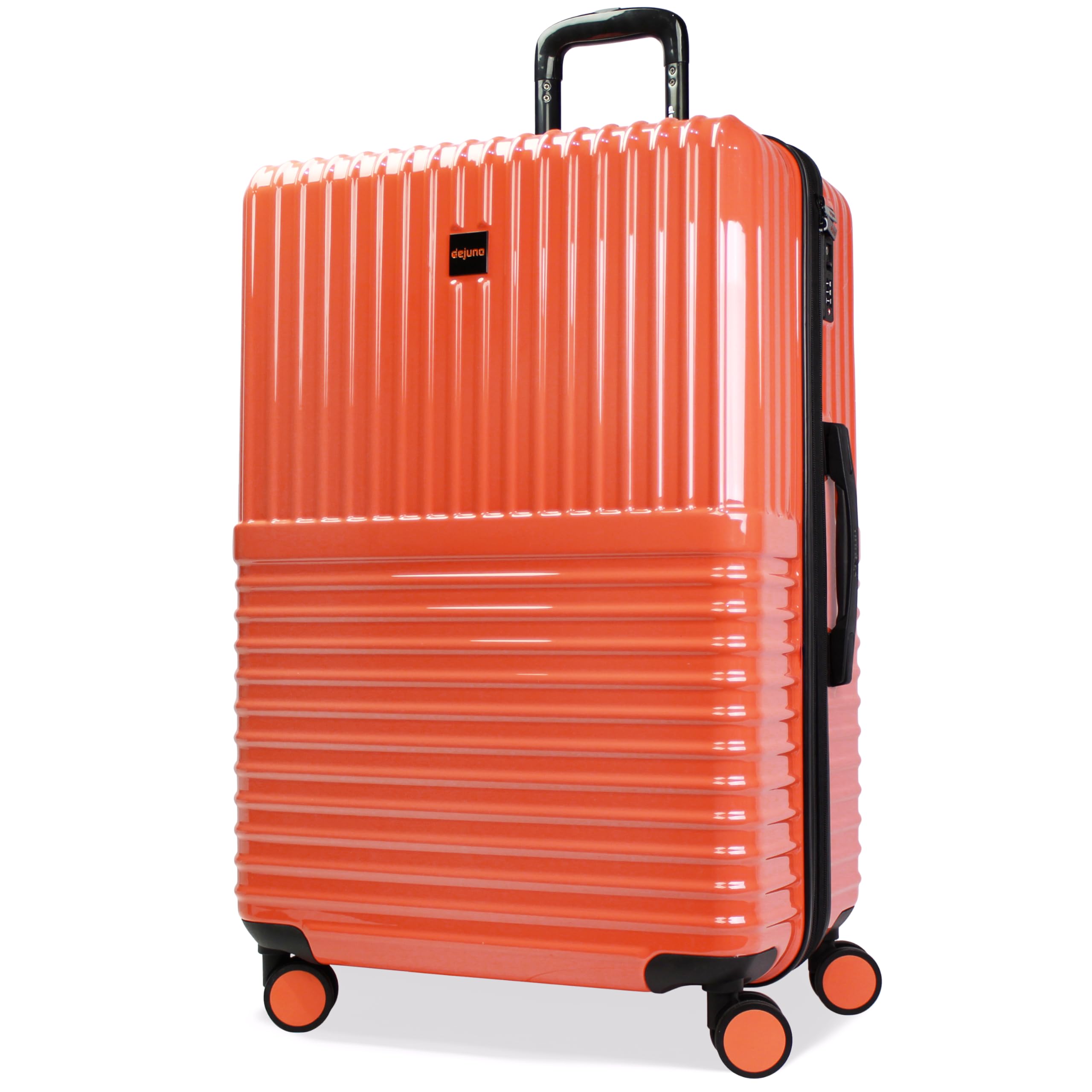 Dejuno 28-inch Lightweight Polycarbonate Expandable Hardside Spinner Luggage with TSA Lock - Coral | Durable Travel Suitcase for International Flights & Business Trips